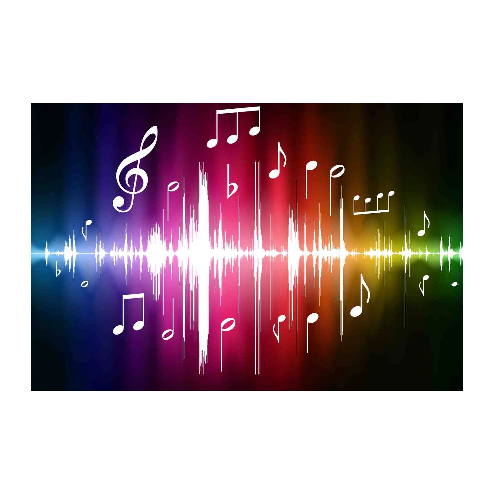 Vibrant Music Equalizer & Notes Wall Art