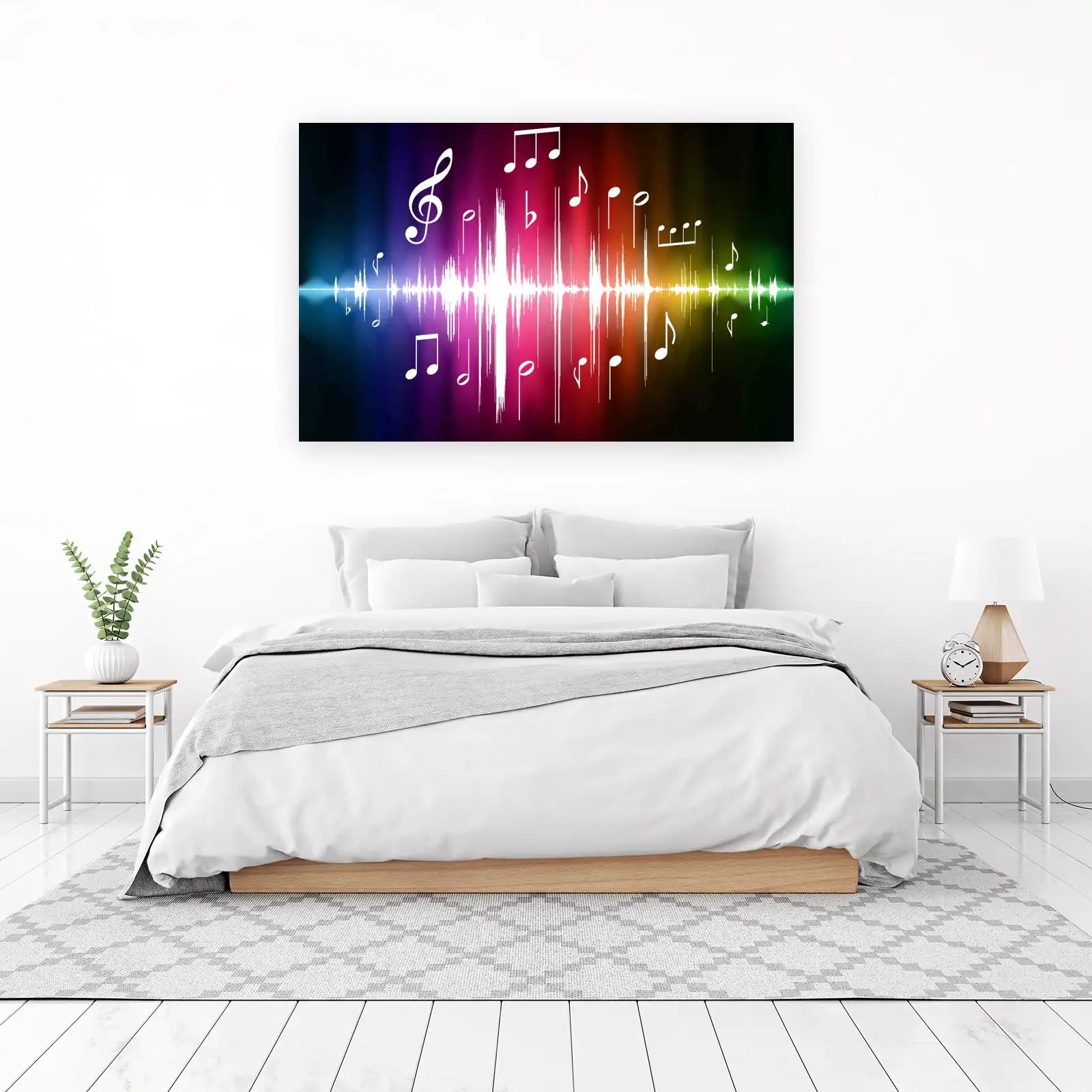 Vibrant Music Equalizer & Notes Wall Art