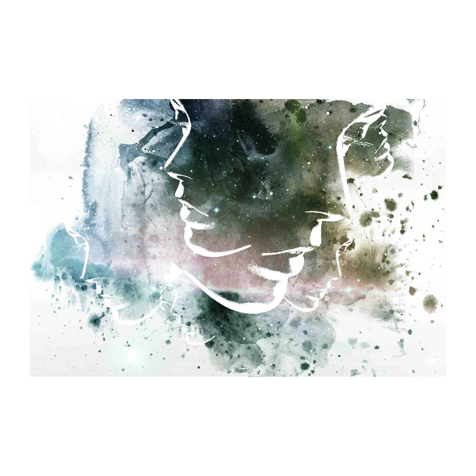 Abstract Cosmic Faces Wall Art