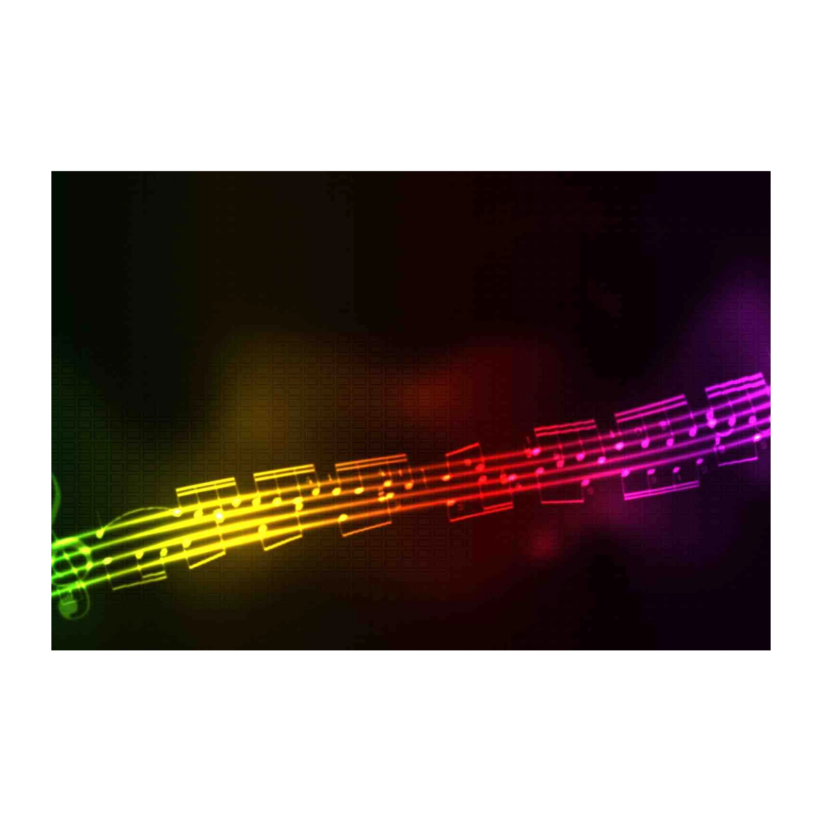 Neon Music Notes Wall Art