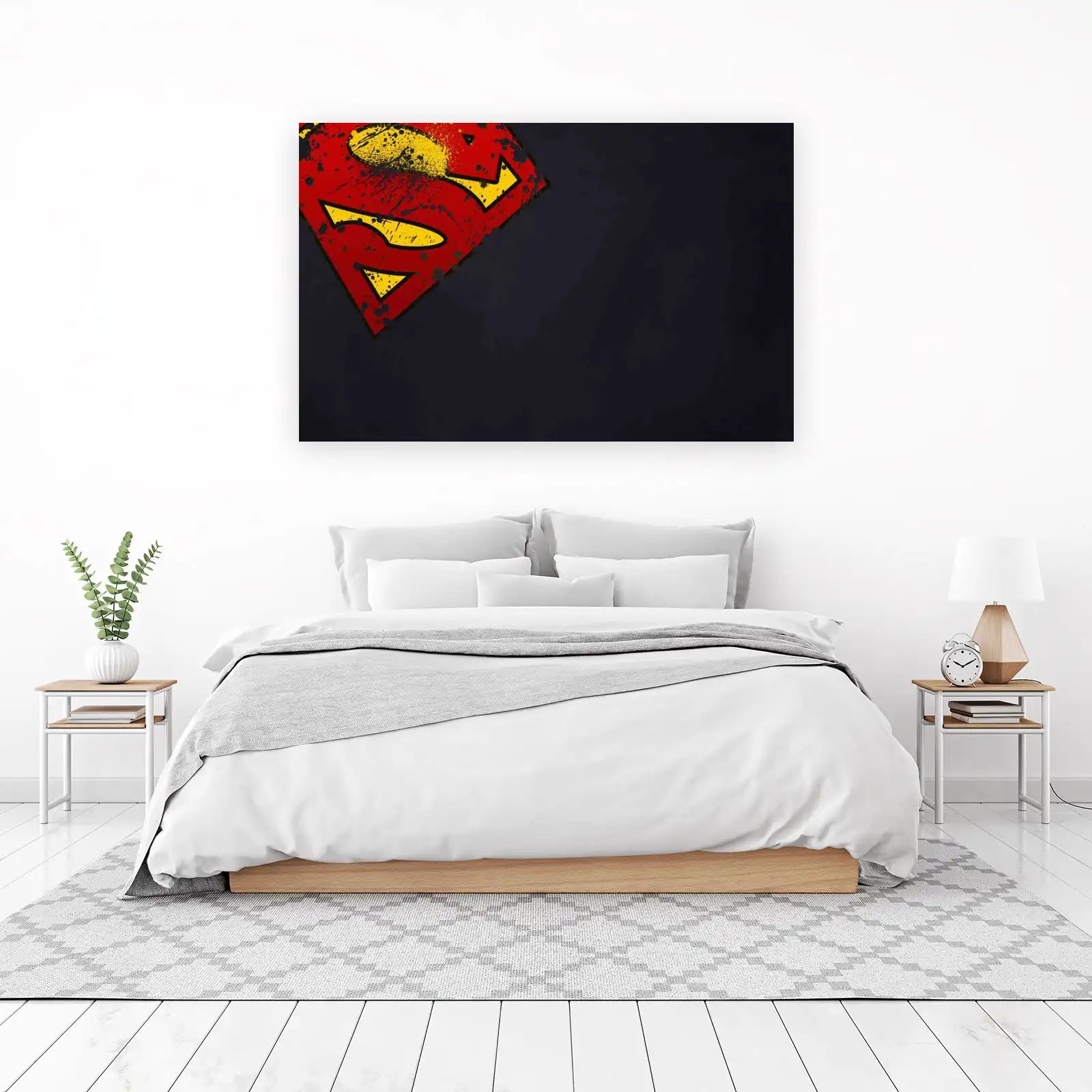 Vintage Superman Logo Distressed Red & Yellow Wall Art