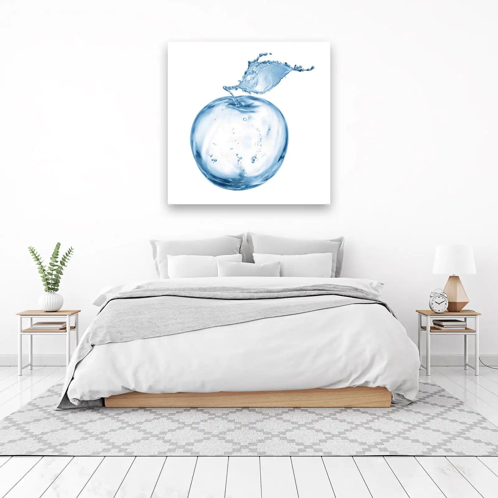 Refreshing Water Apple Splash Wall Art