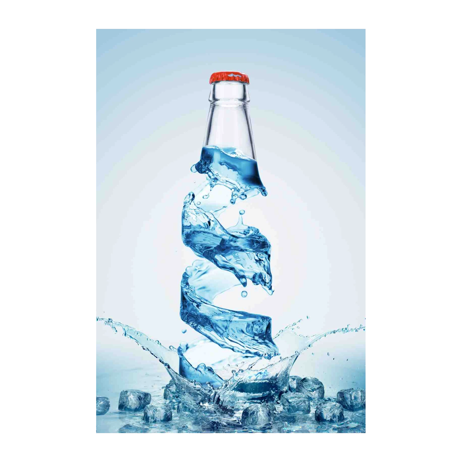 Refreshing Splash Water Bottle Wall Art