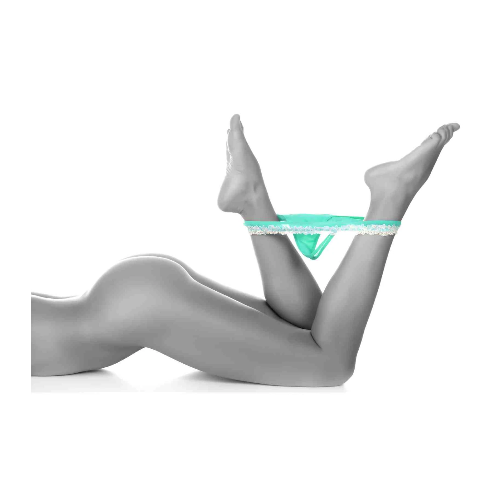 Sensual Teal Lace Thong Woman Legs Wall Art