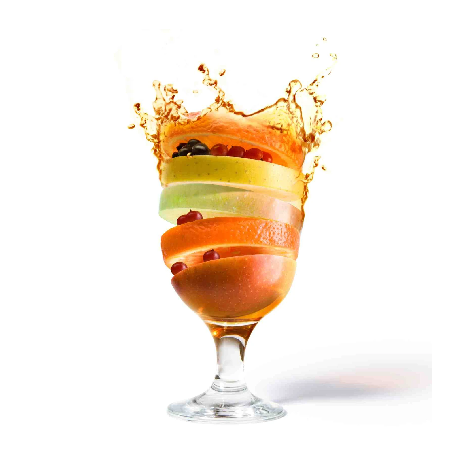 Vibrant Fruit Splash Cocktail Wall Art