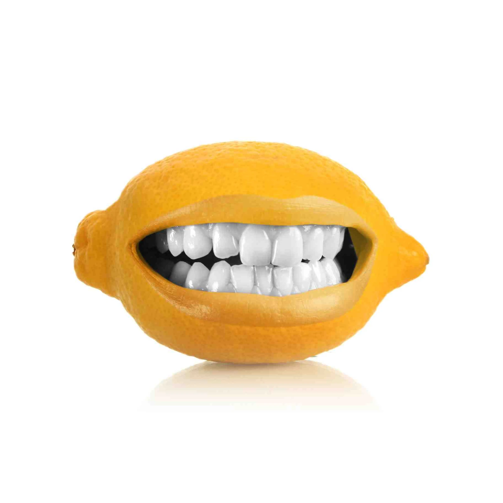Grinning Lemon Funny Fruit Face Wall Art