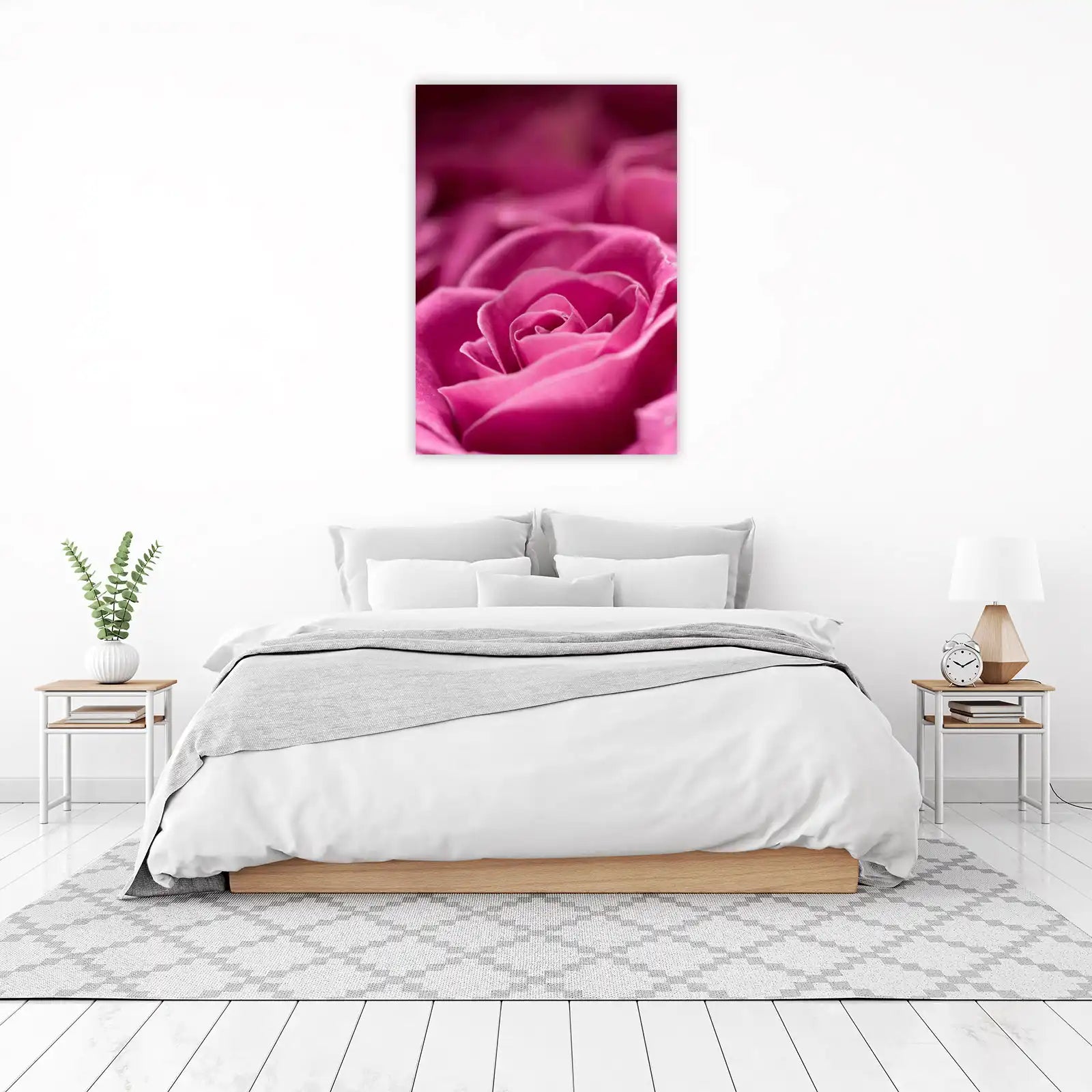 Vibrant Pink Rose Macro Wall Art - Floral Art
