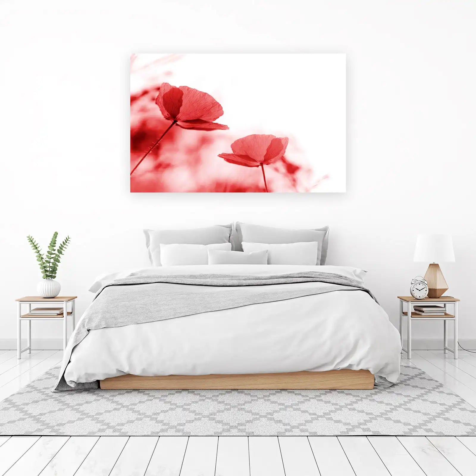 Vibrant Red Poppies Field Wall Art