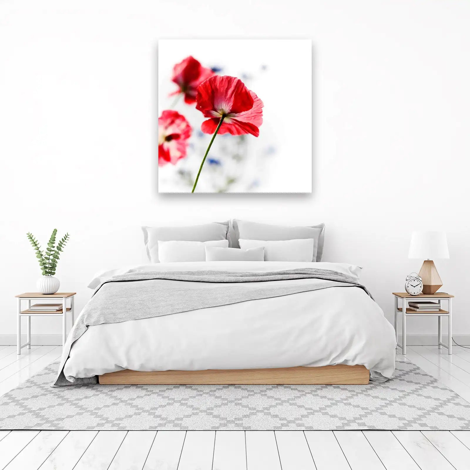 Vibrant Red Poppies Floral Nature Wall Art