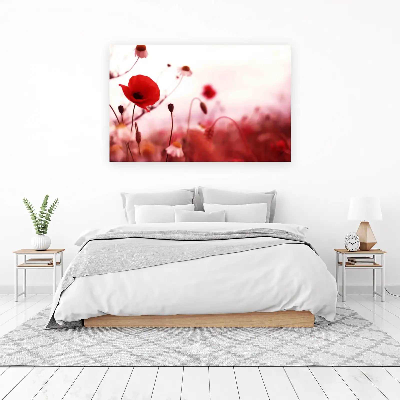 Vibrant Red Poppy Field Wall Art
