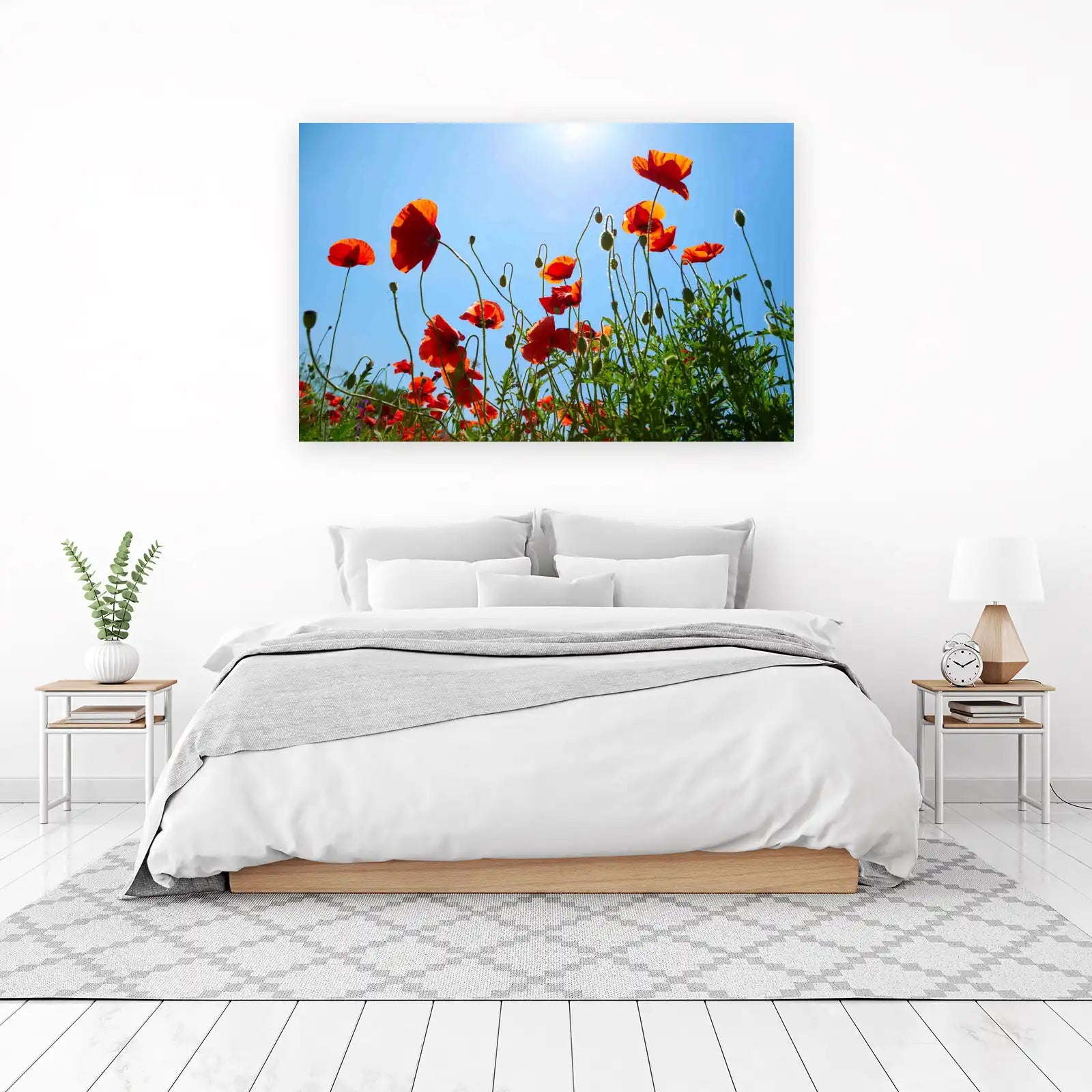 Vibrant Red Poppies Field Wall Art