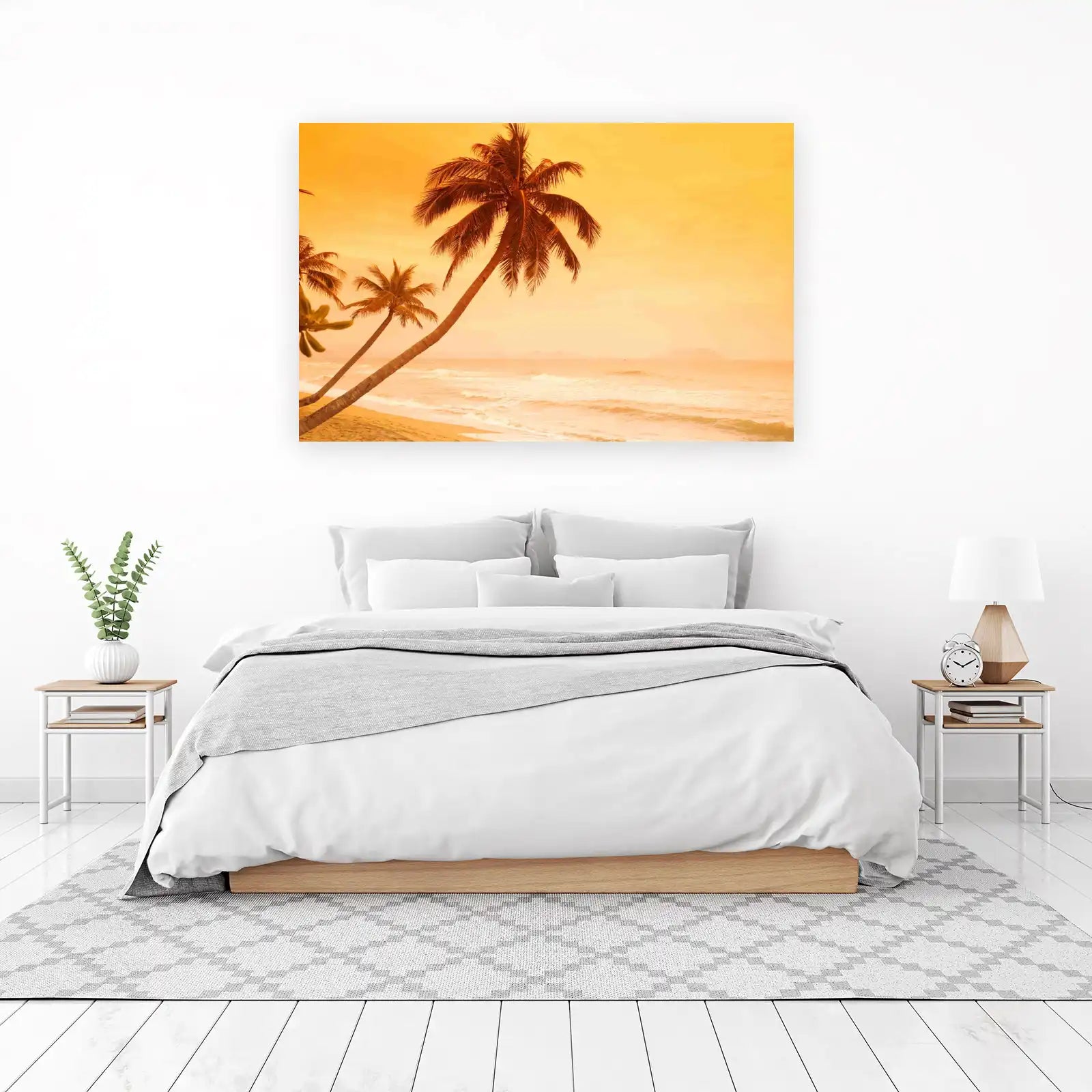 Serene Tropical Sunset Palm Tree Wall Art