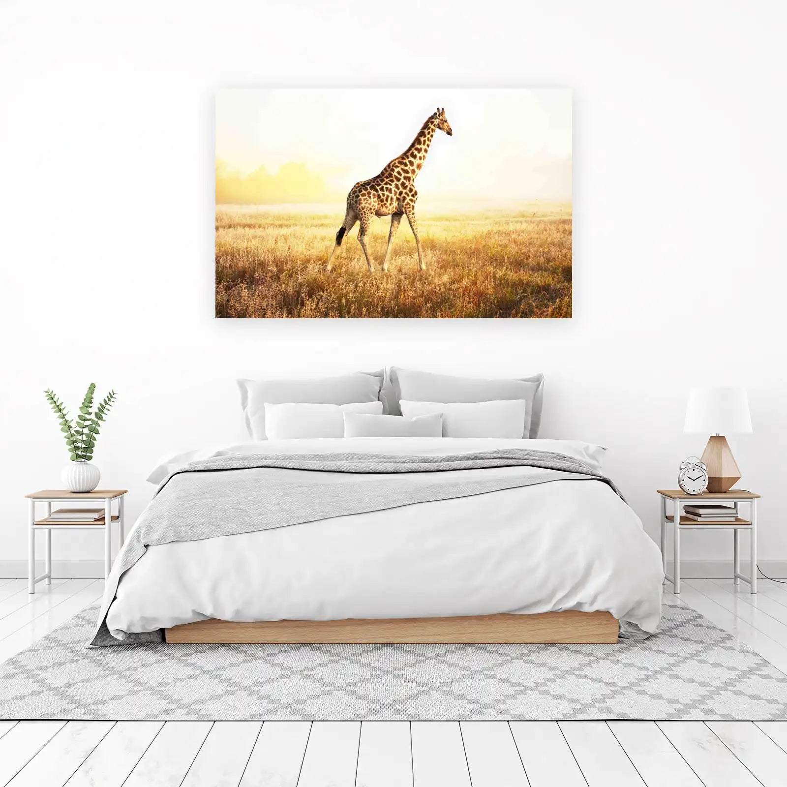 Serene Giraffe Safari Golden Hour Wall Art