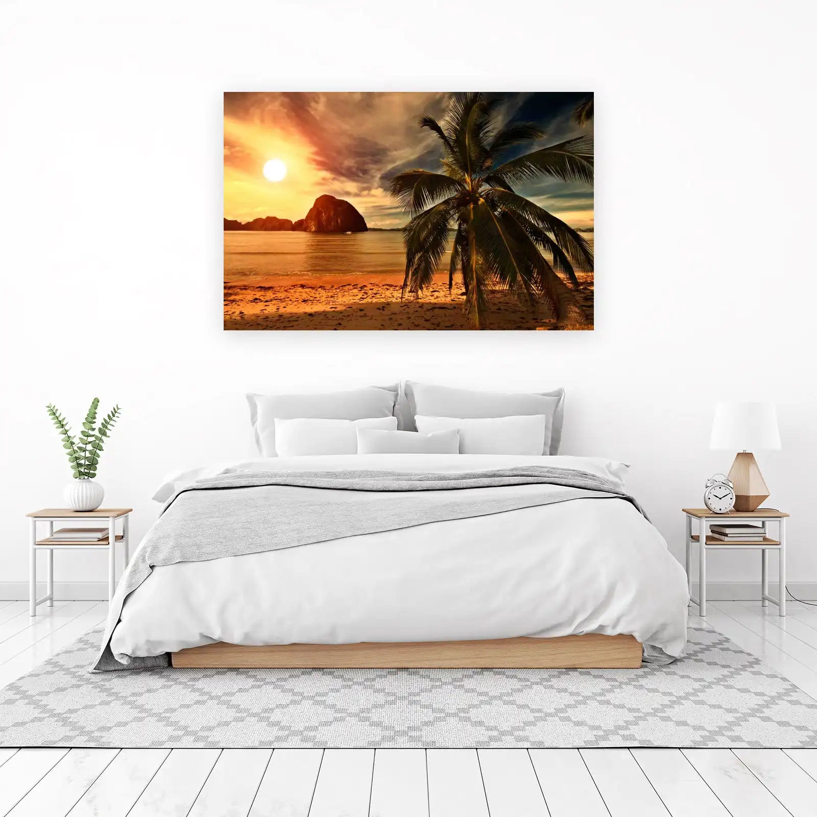 Tropical Sunset Palm Paradise Wall Art