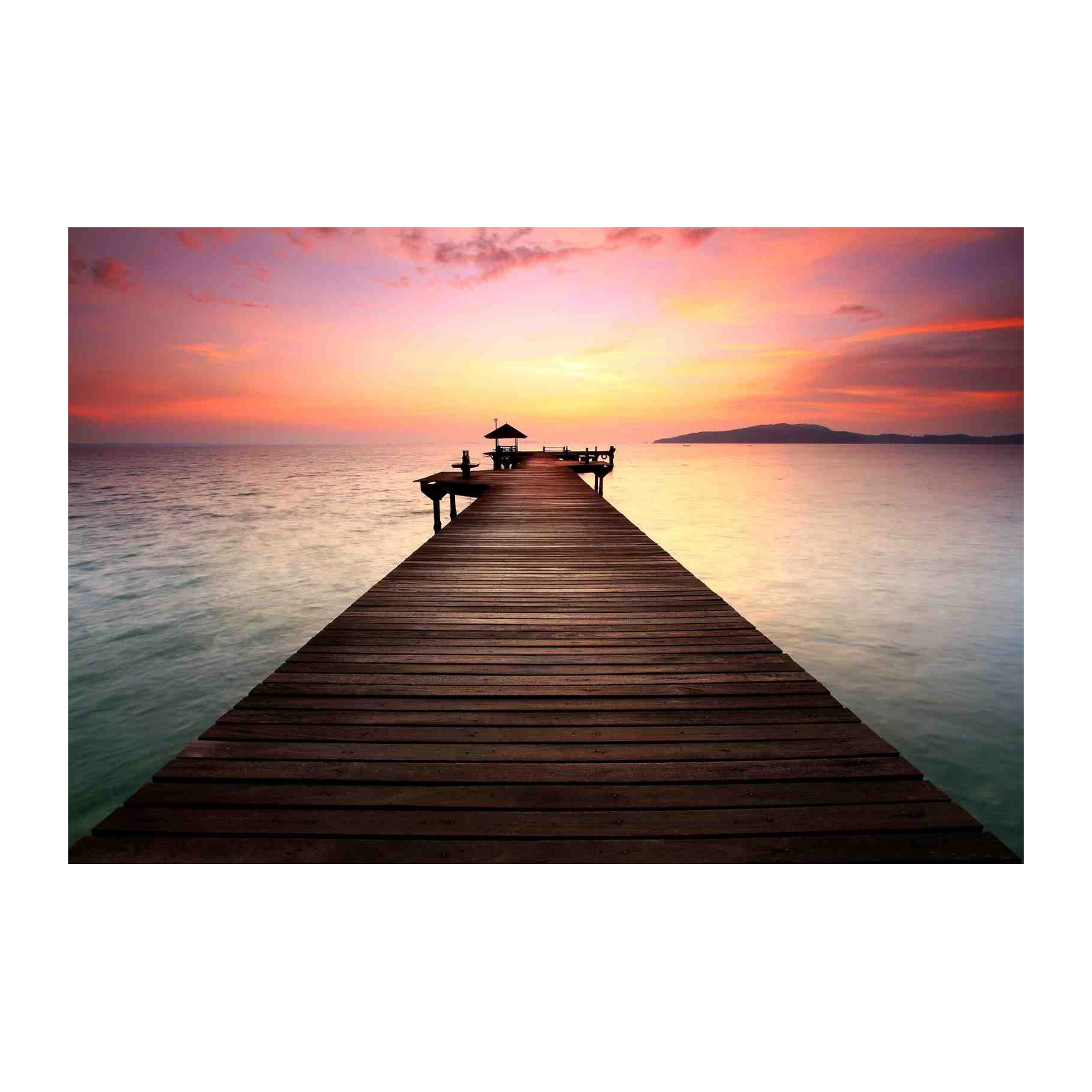 Serene Sunset Pier Wall Art - Ocean Wall Art