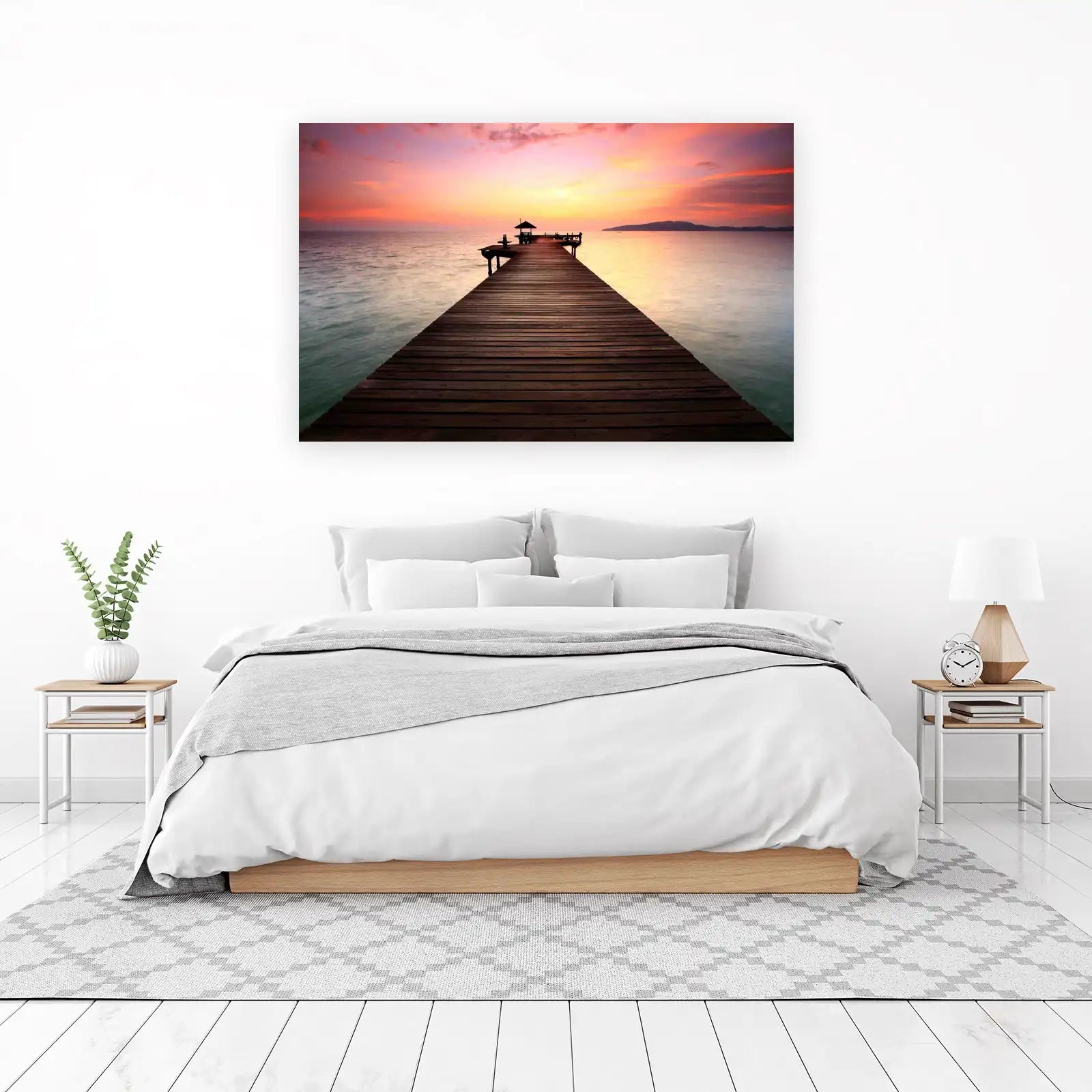 Serene Sunset Pier Wall Art - Ocean Wall Art