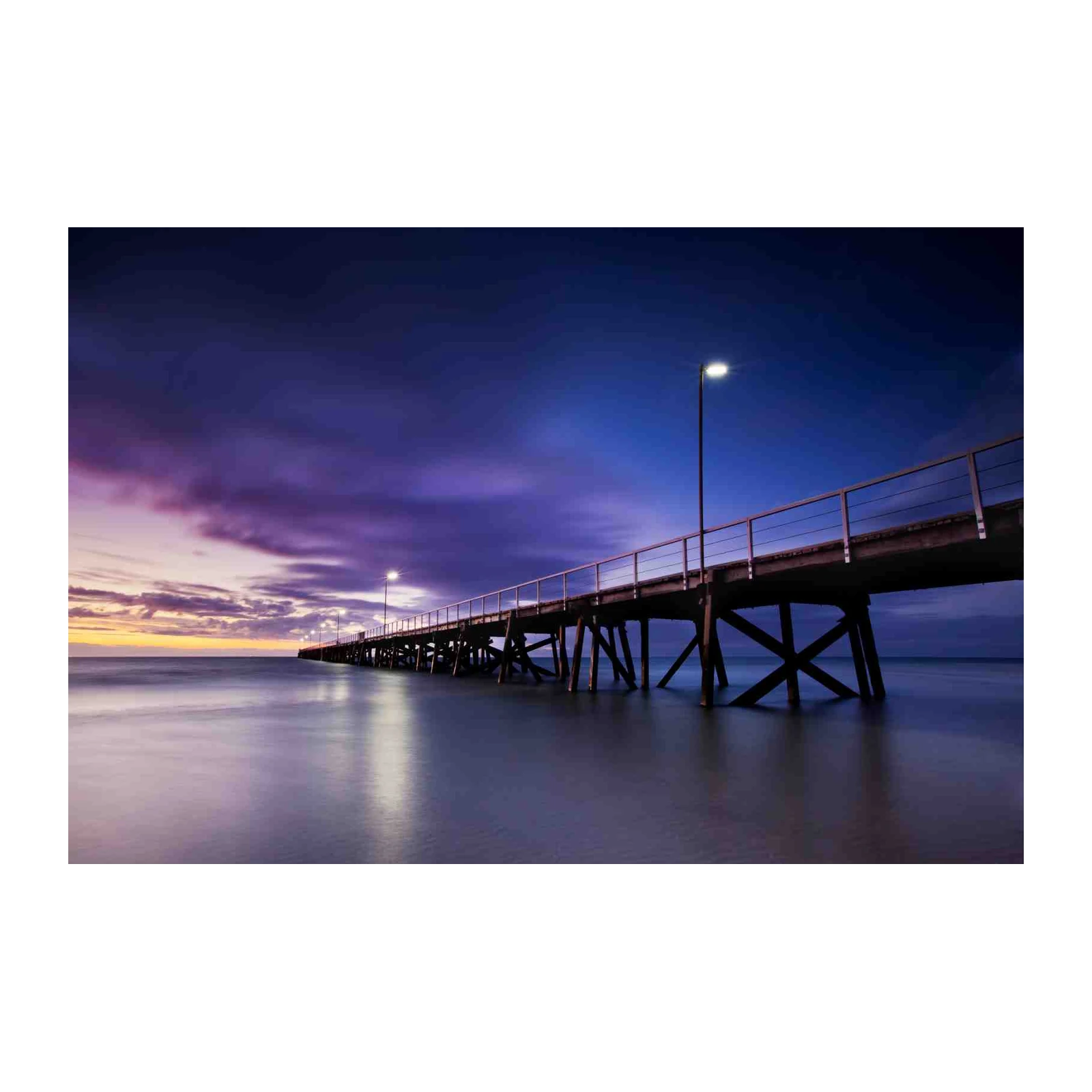 Serene Sunset Pier Ocean Wall Art