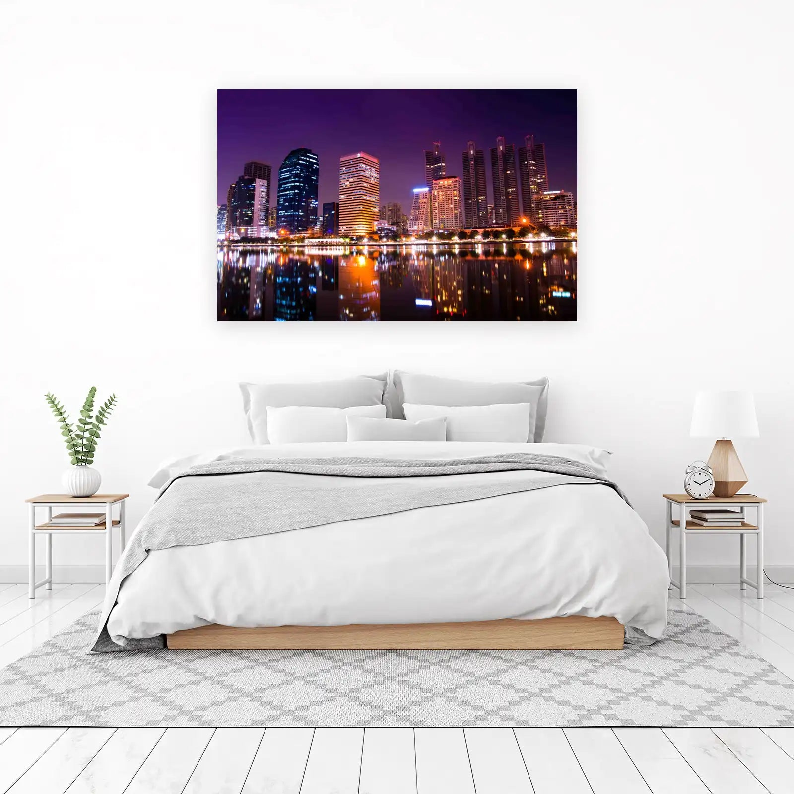 Vibrant Cityscape Reflection Wall Art