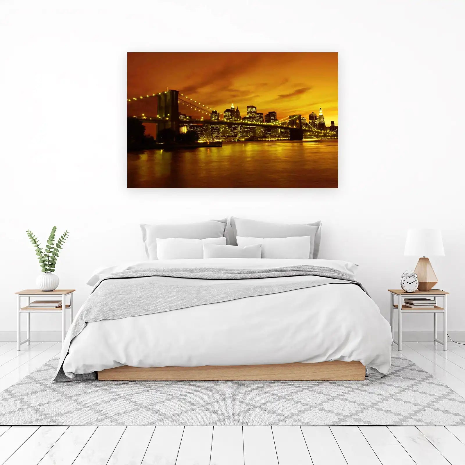 Brooklyn Bridge Sunset Skyline Wall Art