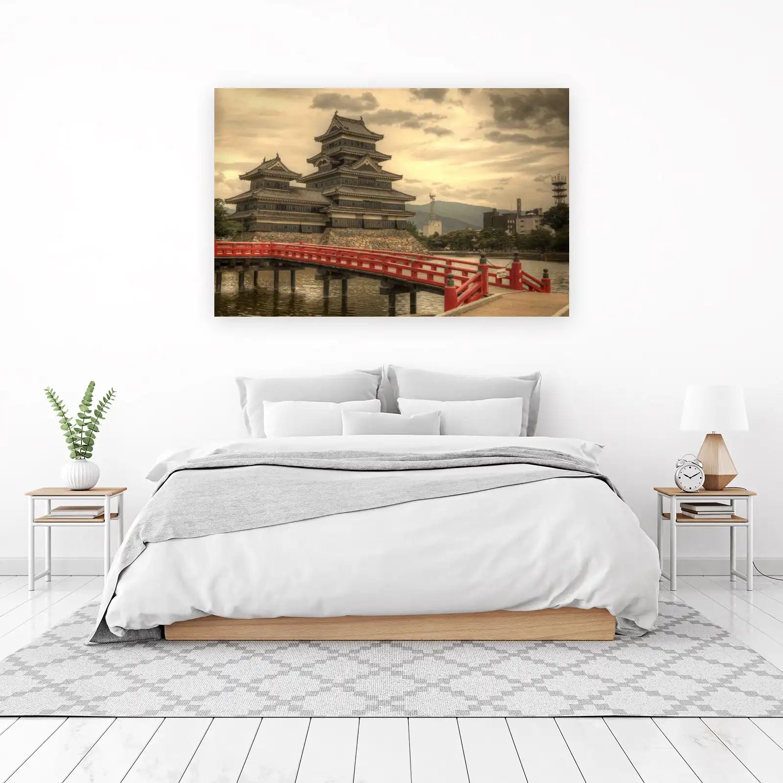 Majestic Japanese Castle Bridge Wall Art