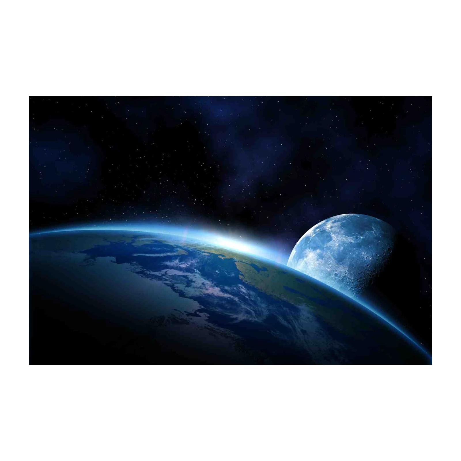 Cosmic Earth & Moon Serenity Wall Art