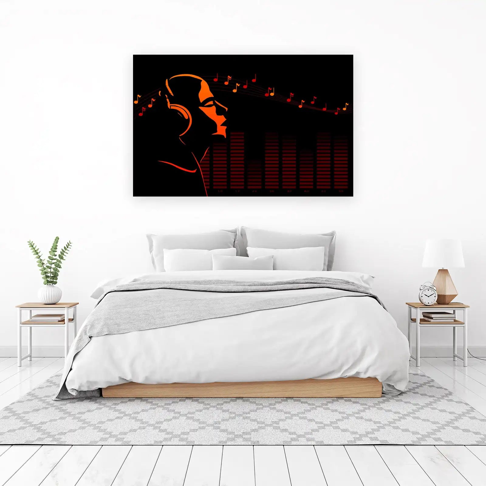 Vibrant DJ Headphone Soundwave Wall Art