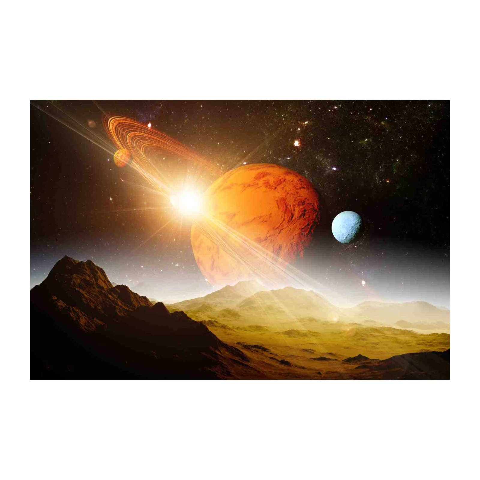 Cosmic Horizon Planet Rings Wall Art