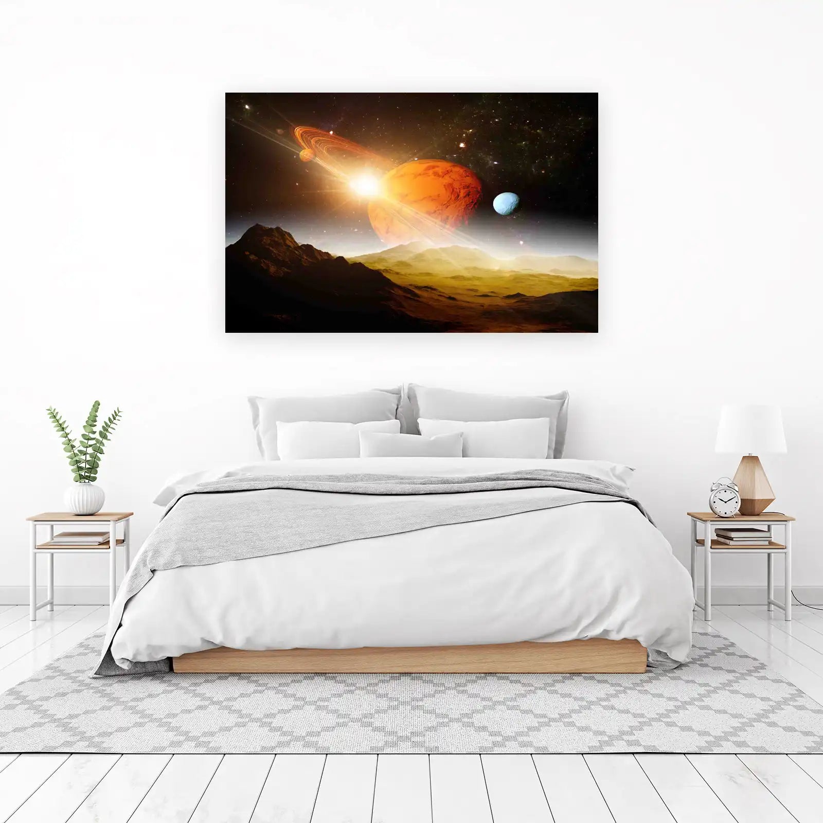 Cosmic Horizon Planet Rings Wall Art