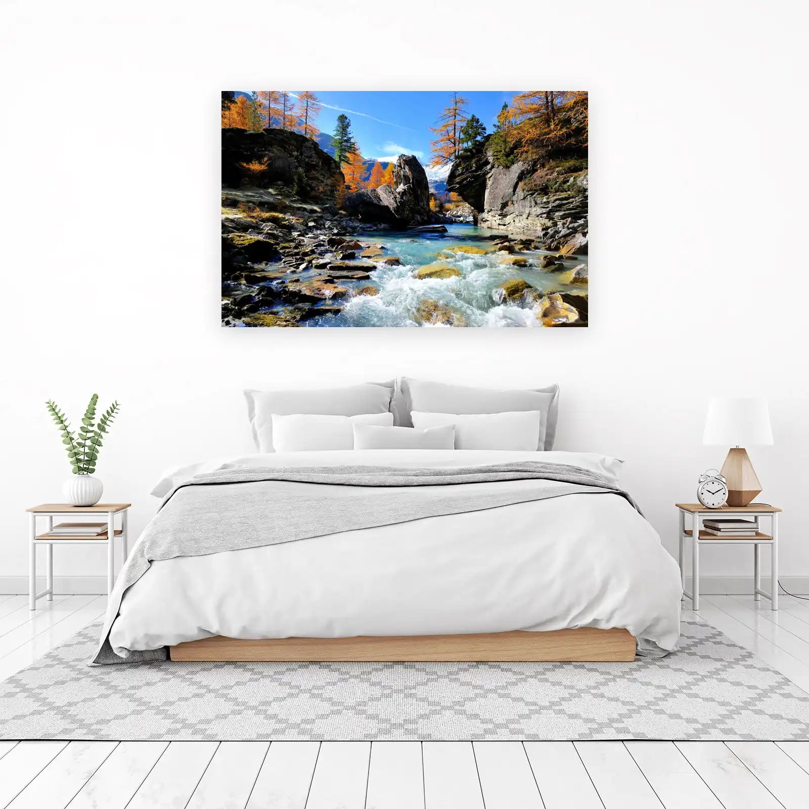 Alpine River Autumn Glow Wall Art