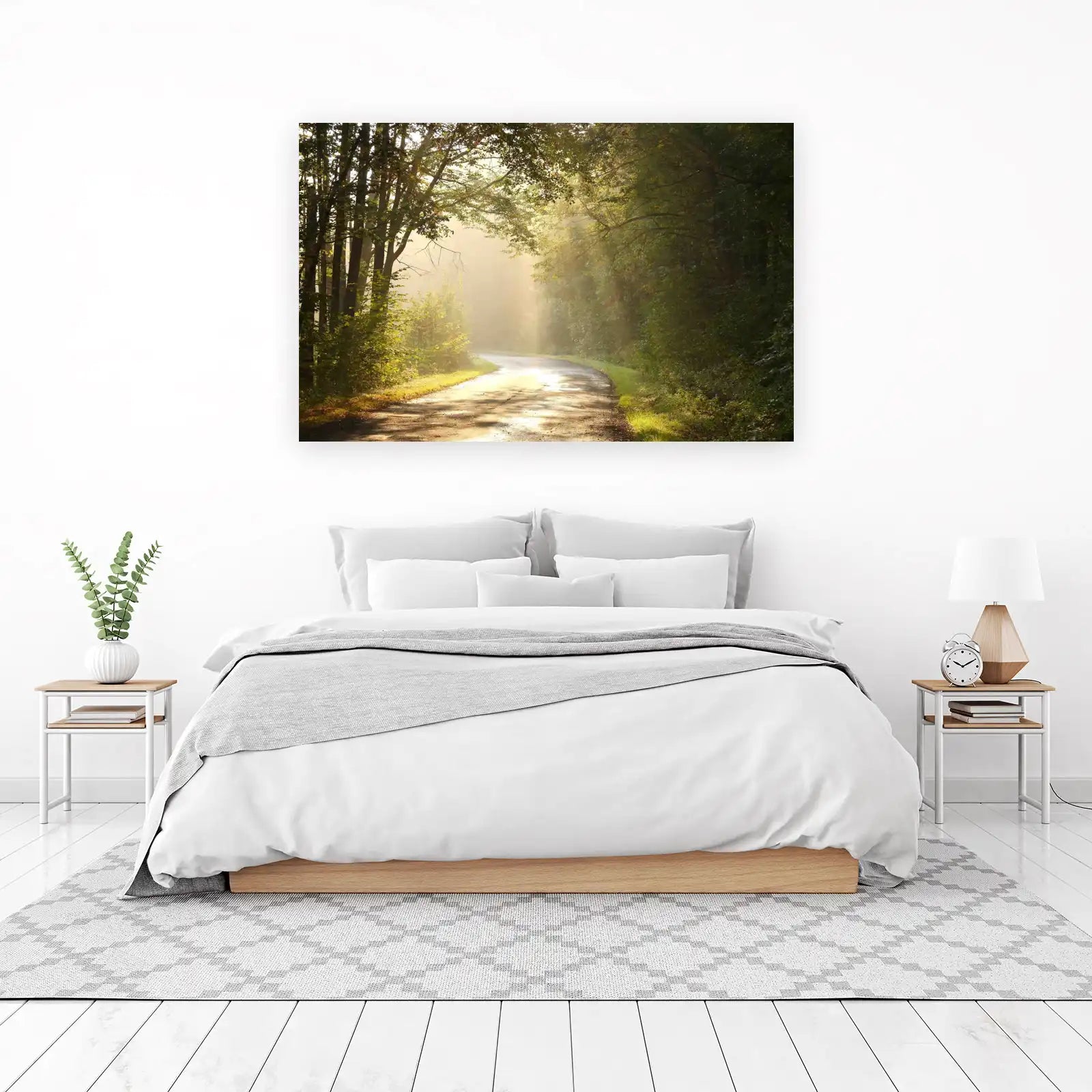 Enchanting Forest Path Sun Rays Wall Art