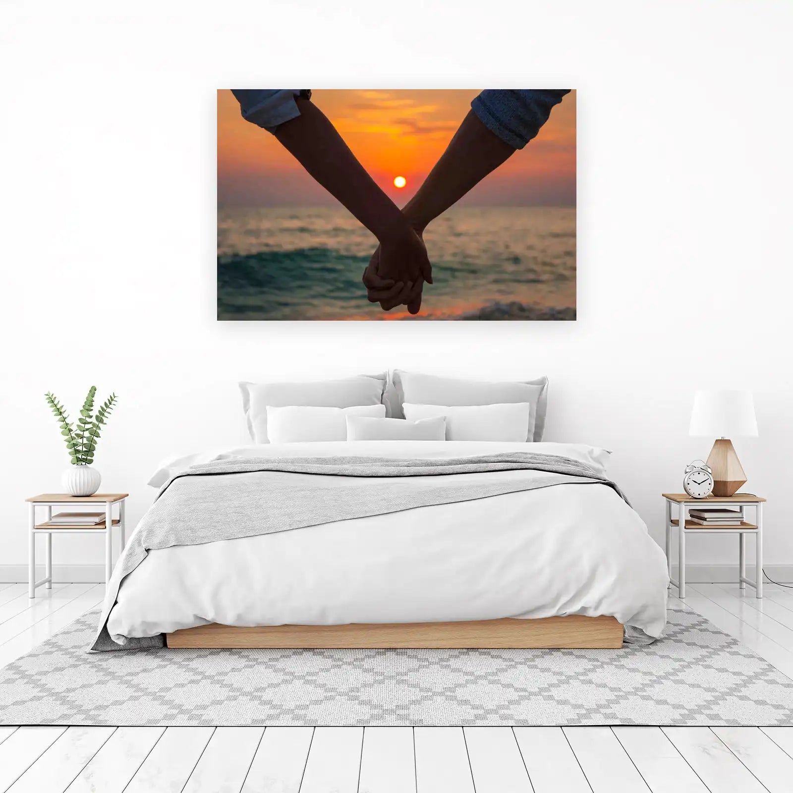 Romantic Sunset Embrace Wall Art