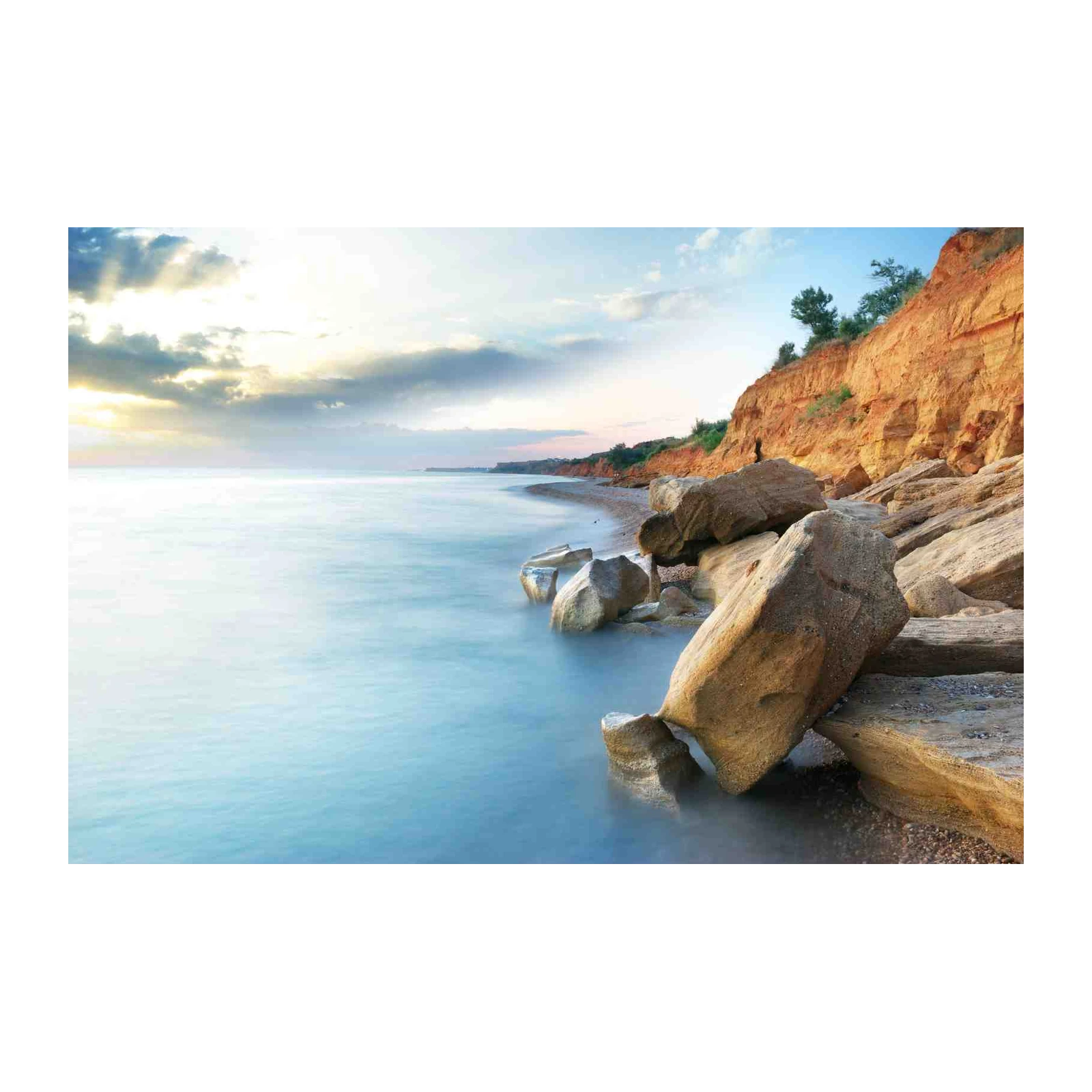 Serene Coastal Cliff & Ocean Wall Art