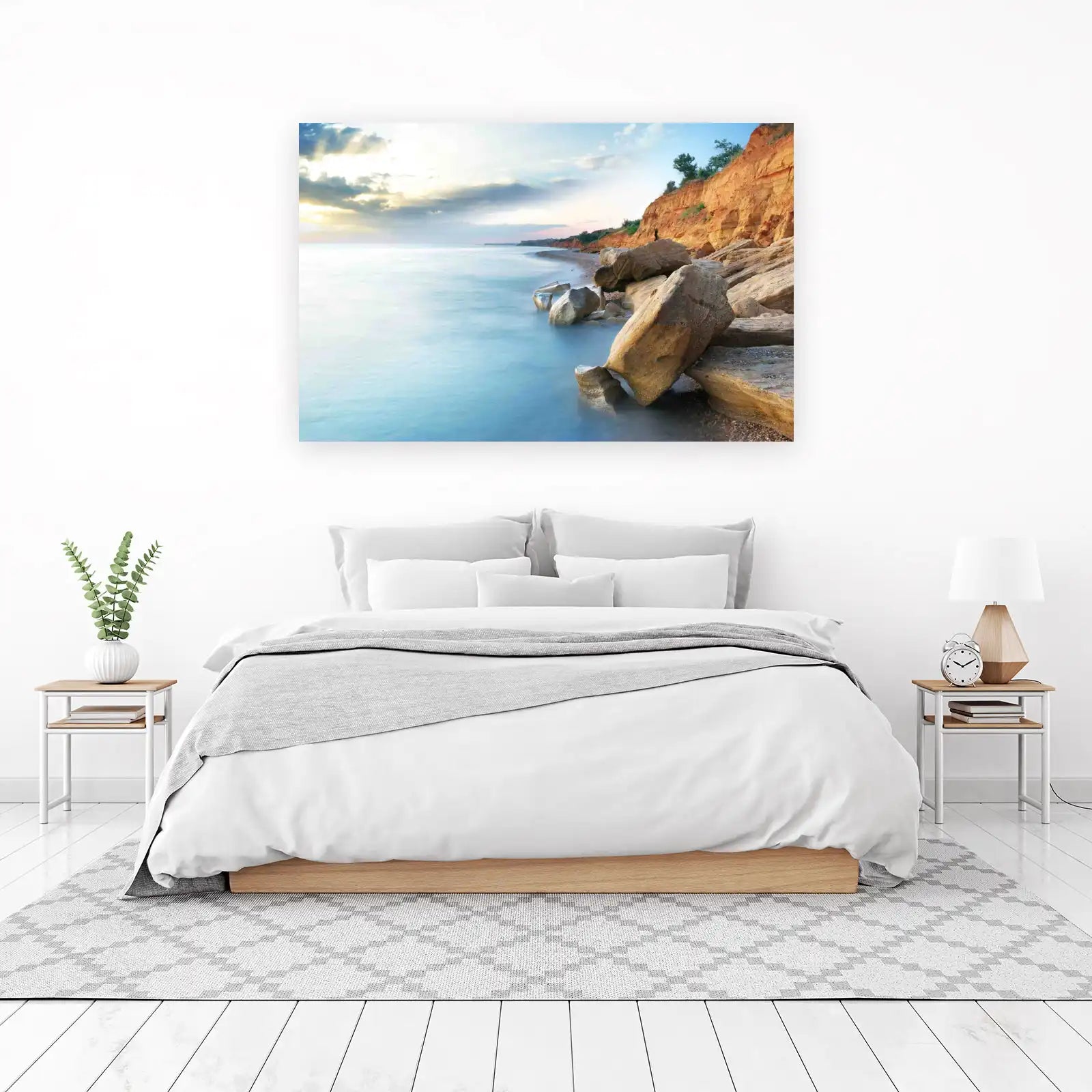 Serene Coastal Cliff & Ocean Wall Art