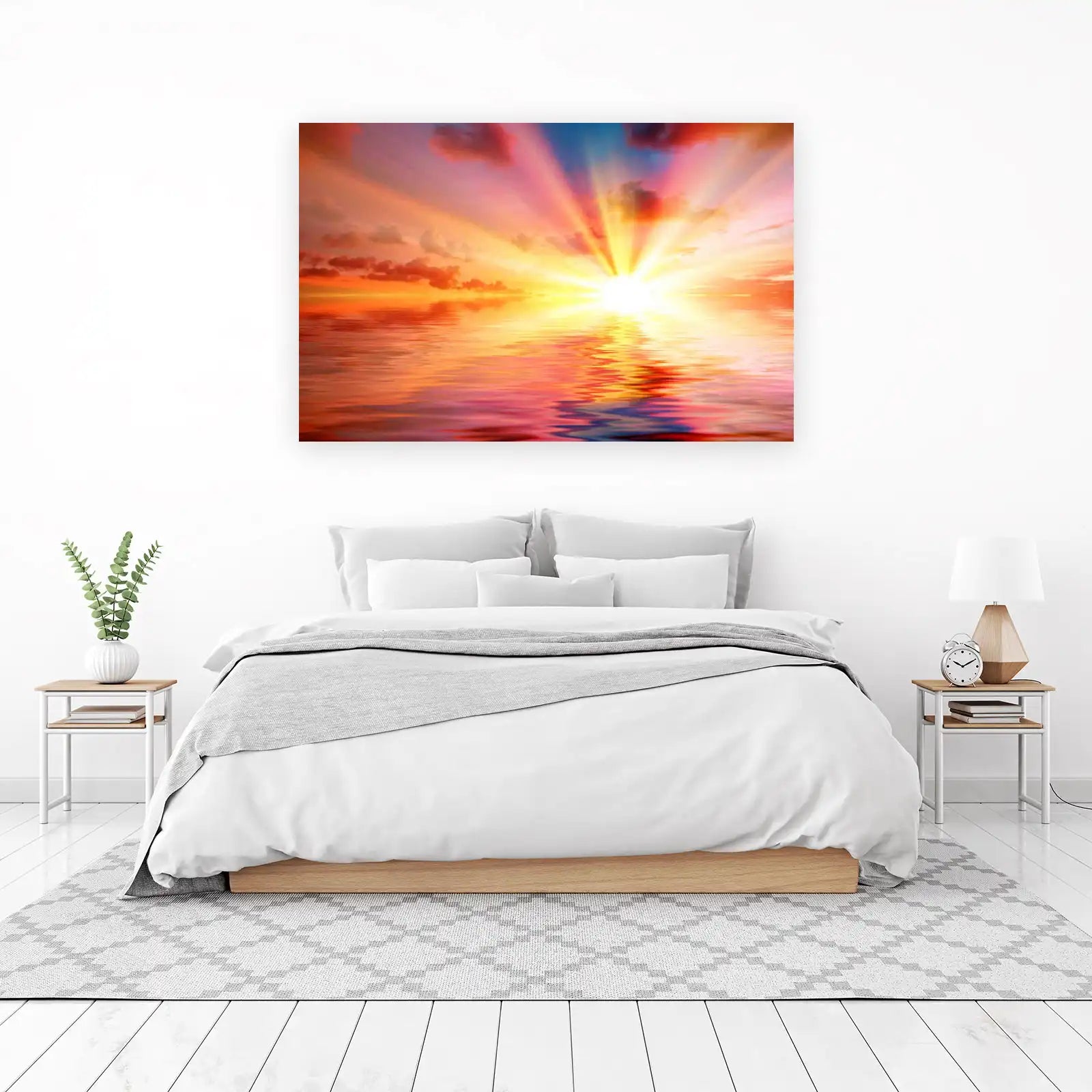 Vibrant Sunset Over Ocean Wall Art
