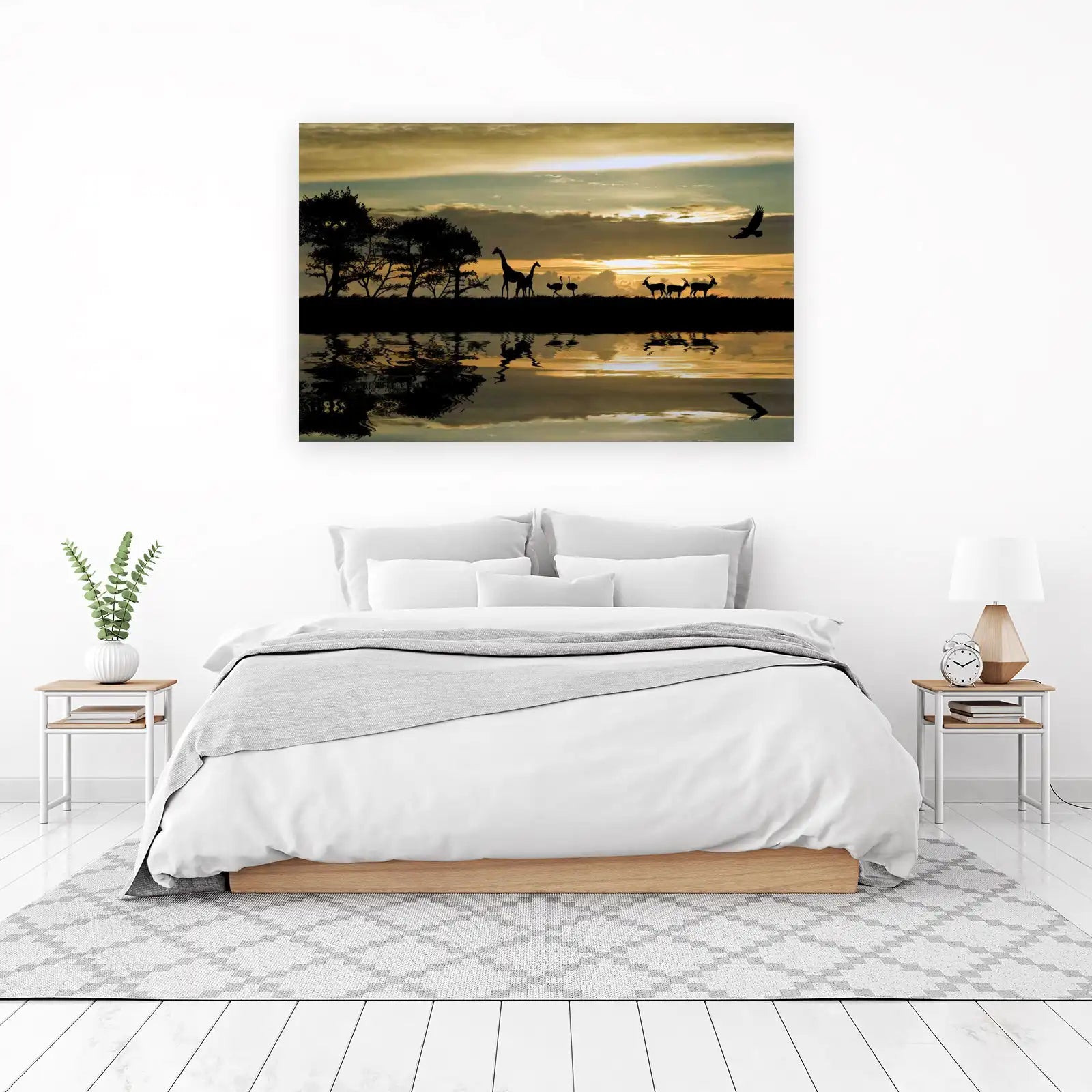 African Sunset Wildlife Wall Art
