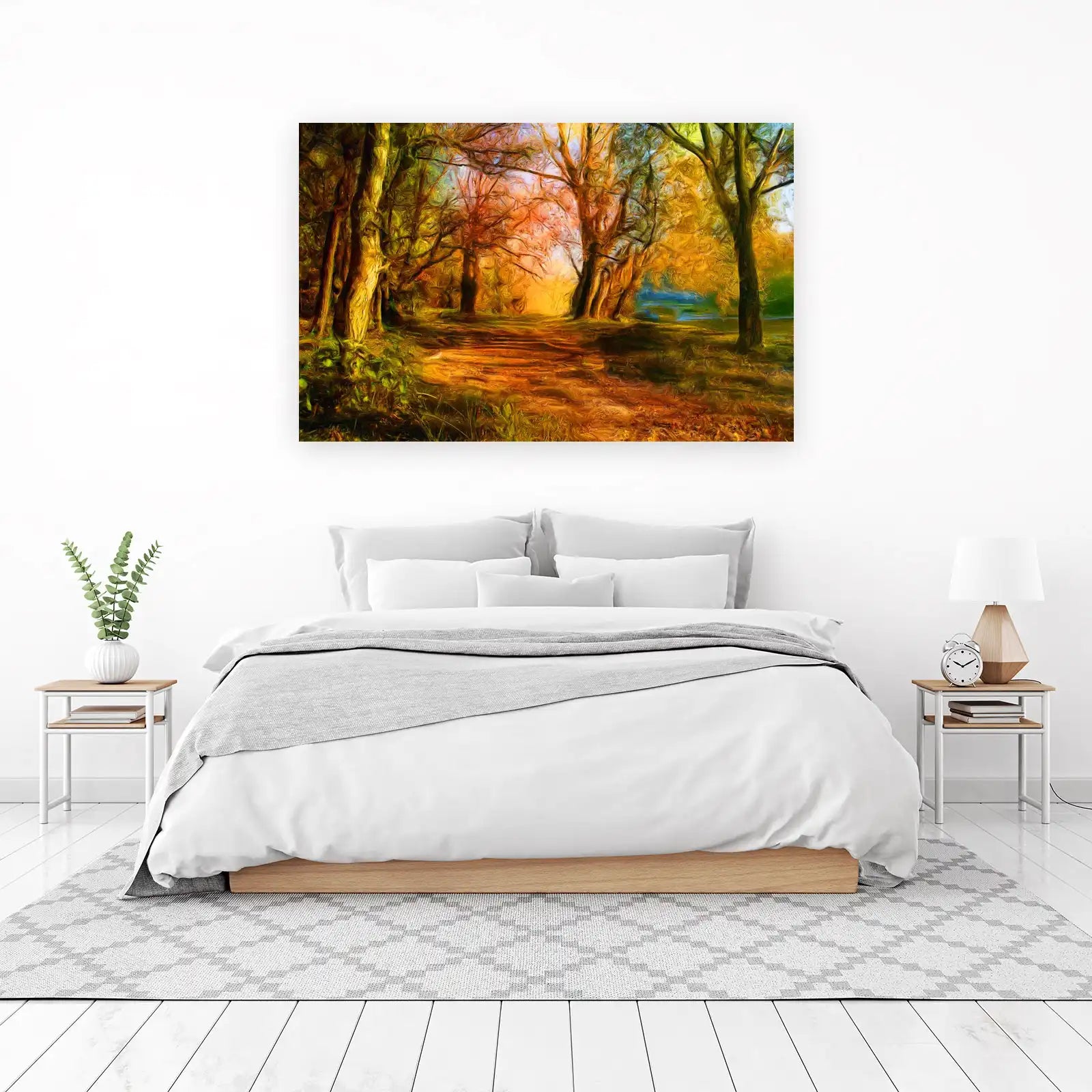 Golden Forest Path Autumn Wall Art