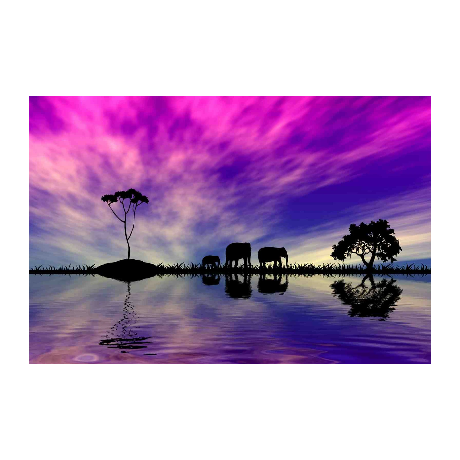 Serene Elephant Silhouette Wall Art