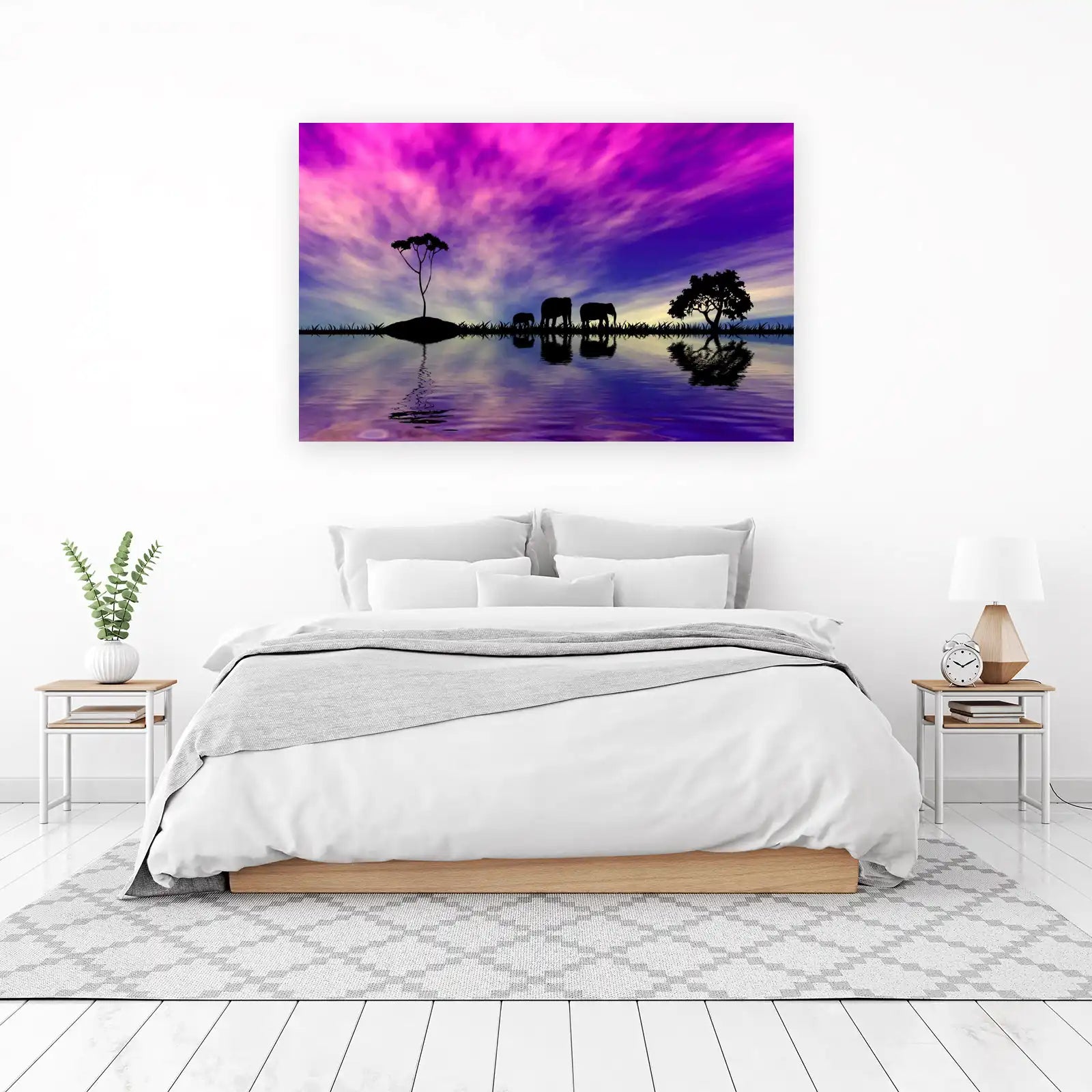Serene Elephant Silhouette Wall Art