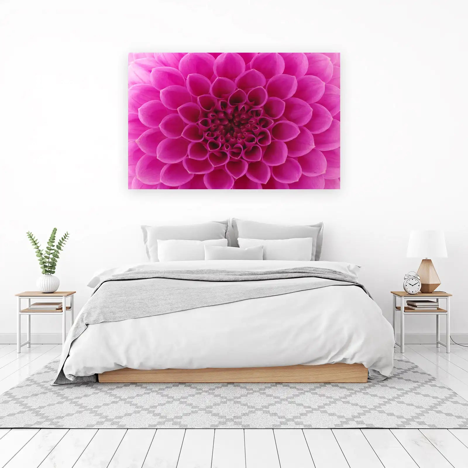 Vibrant Pink Dahlia Close-Up Wall Art