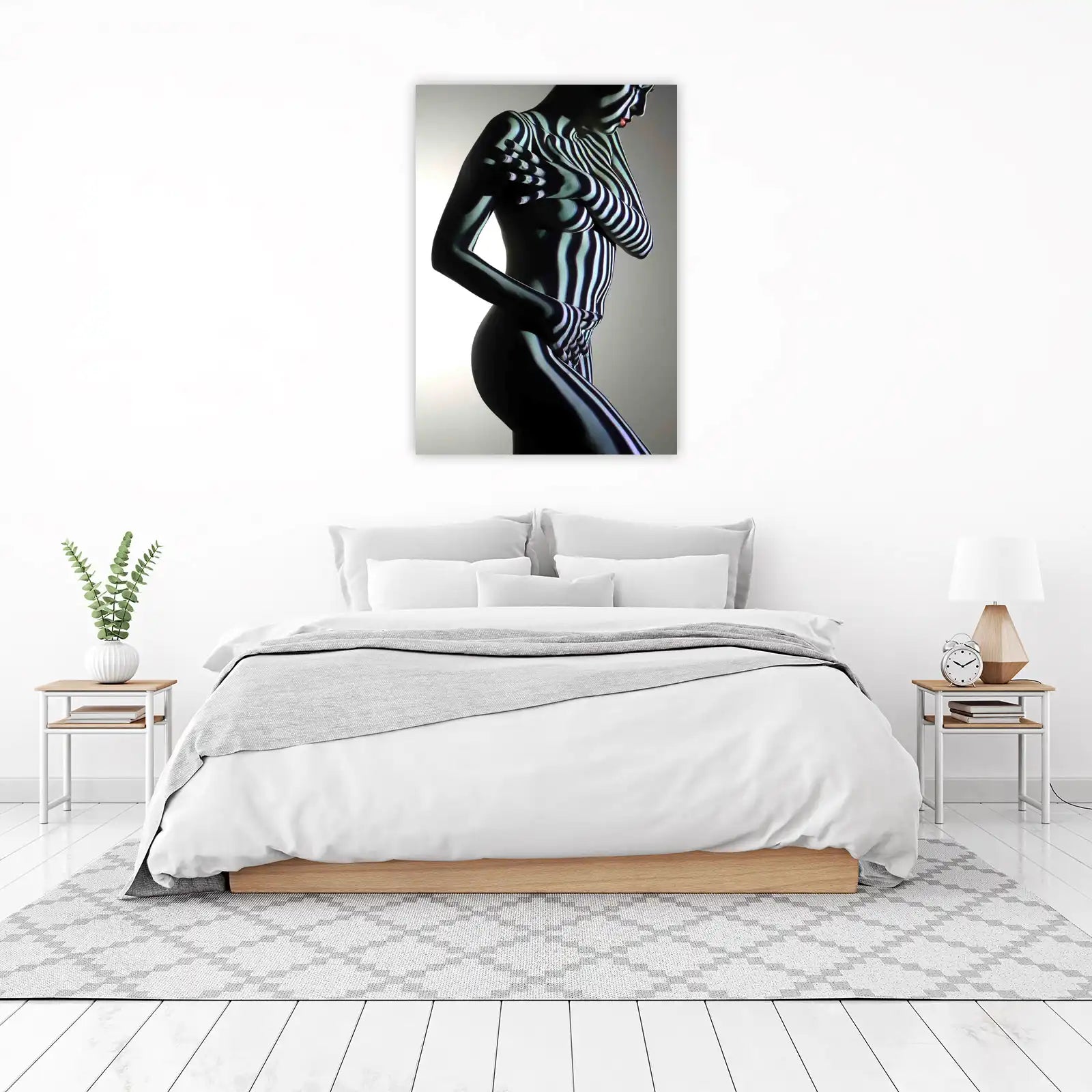 Abstract Zebra Body Art Wall Art