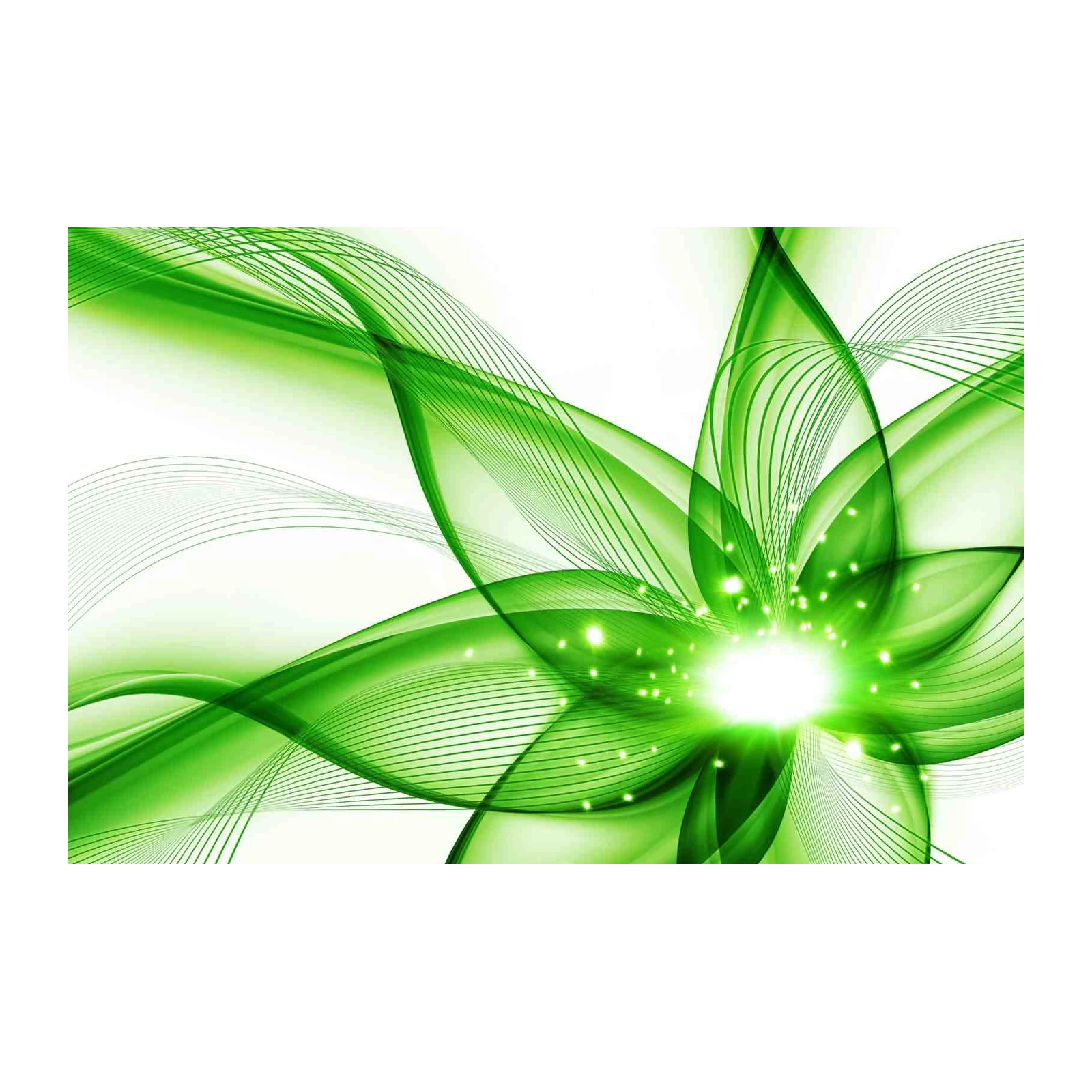 Radiant Green Floral Swirl Wall Art