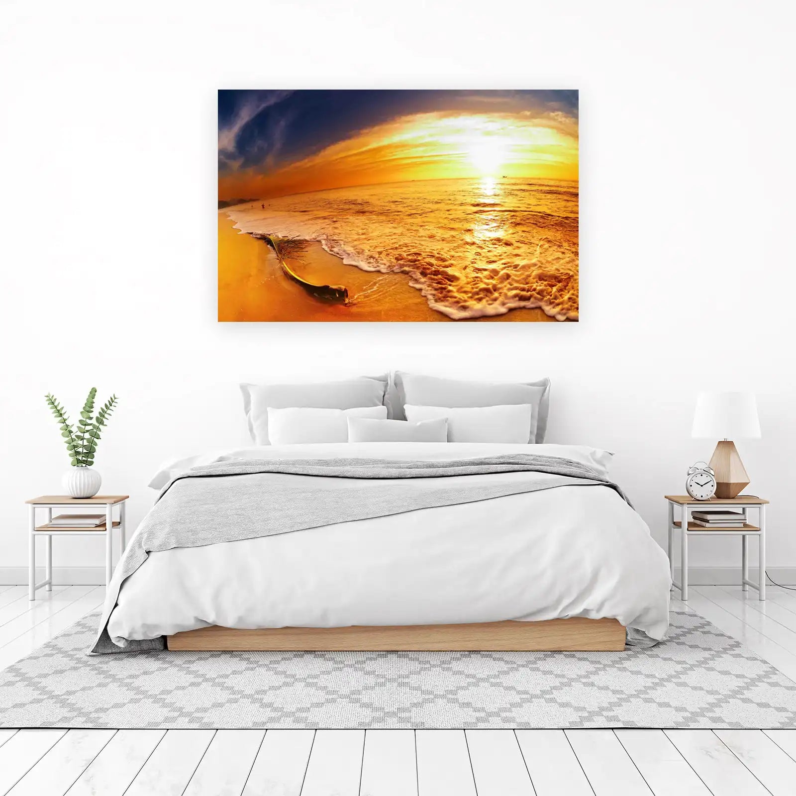 Golden Sunset Beach Seascape Wall Art