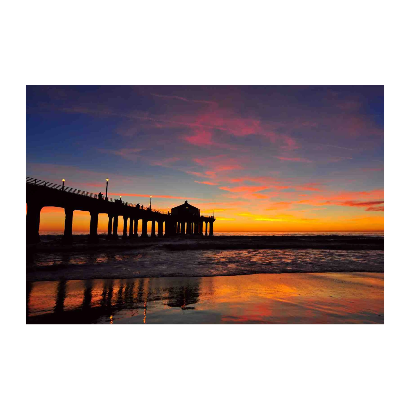 Vibrant Sunset Pier Wall Art