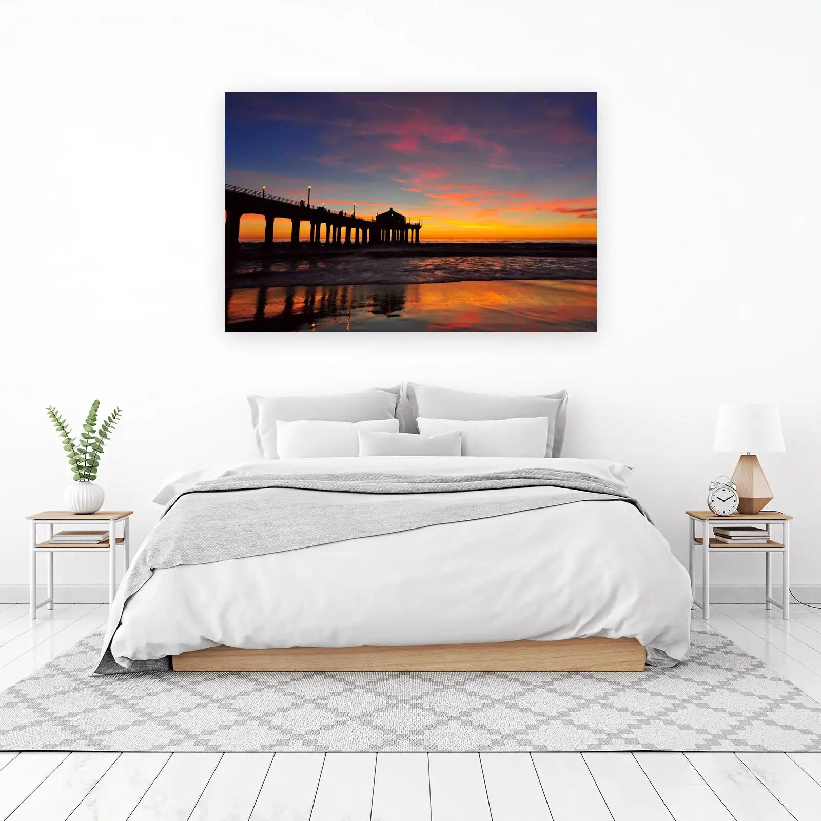 Vibrant Sunset Pier Wall Art