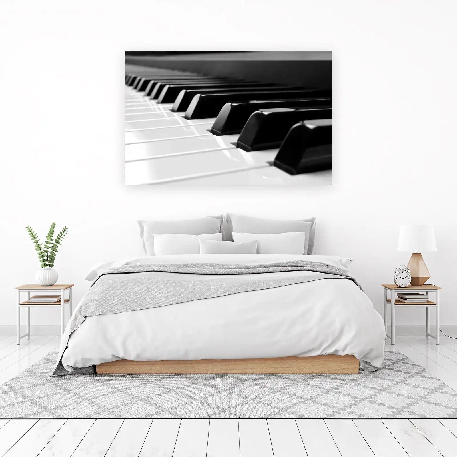 Abstract Piano Keys Black & White Wall Art