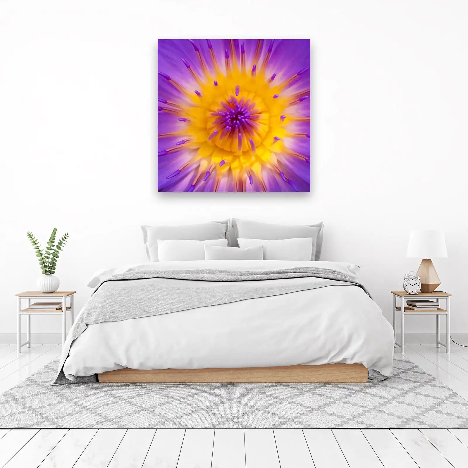Vibrant Purple Lotus Macro Wall Art