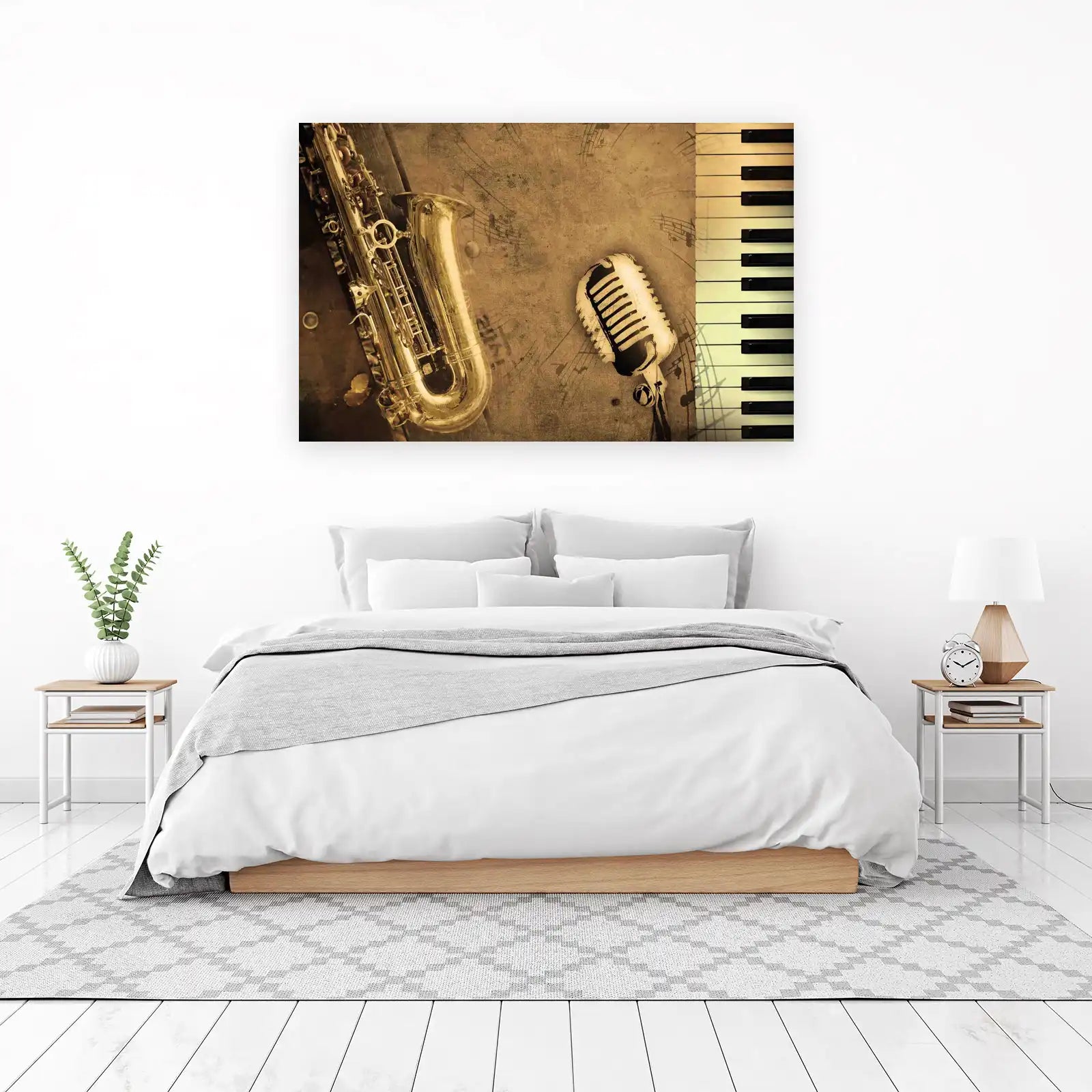 Vintage Jazz Saxophone & Piano Wall Art