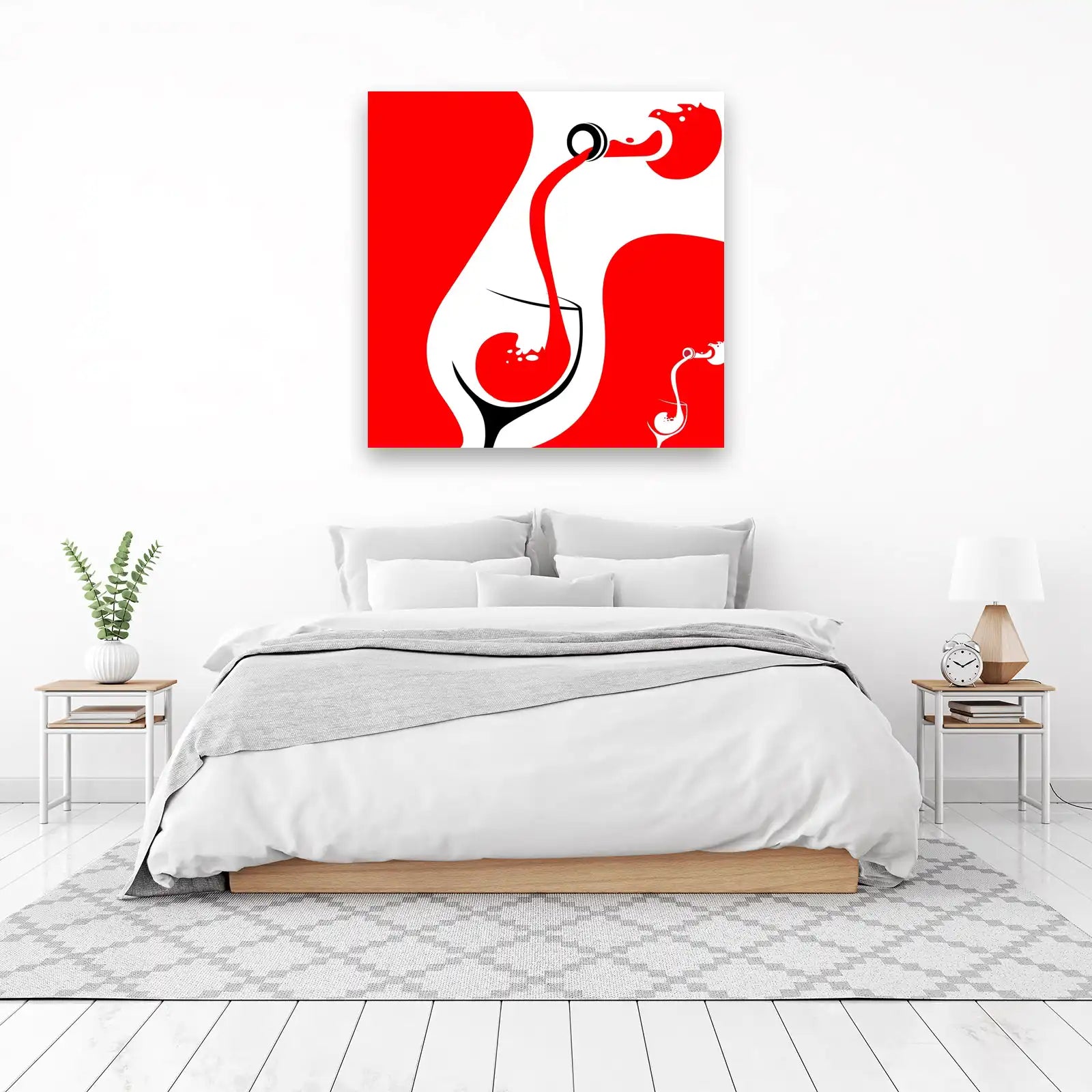 Modern Red Wine Pour Wall Art - Home Decor