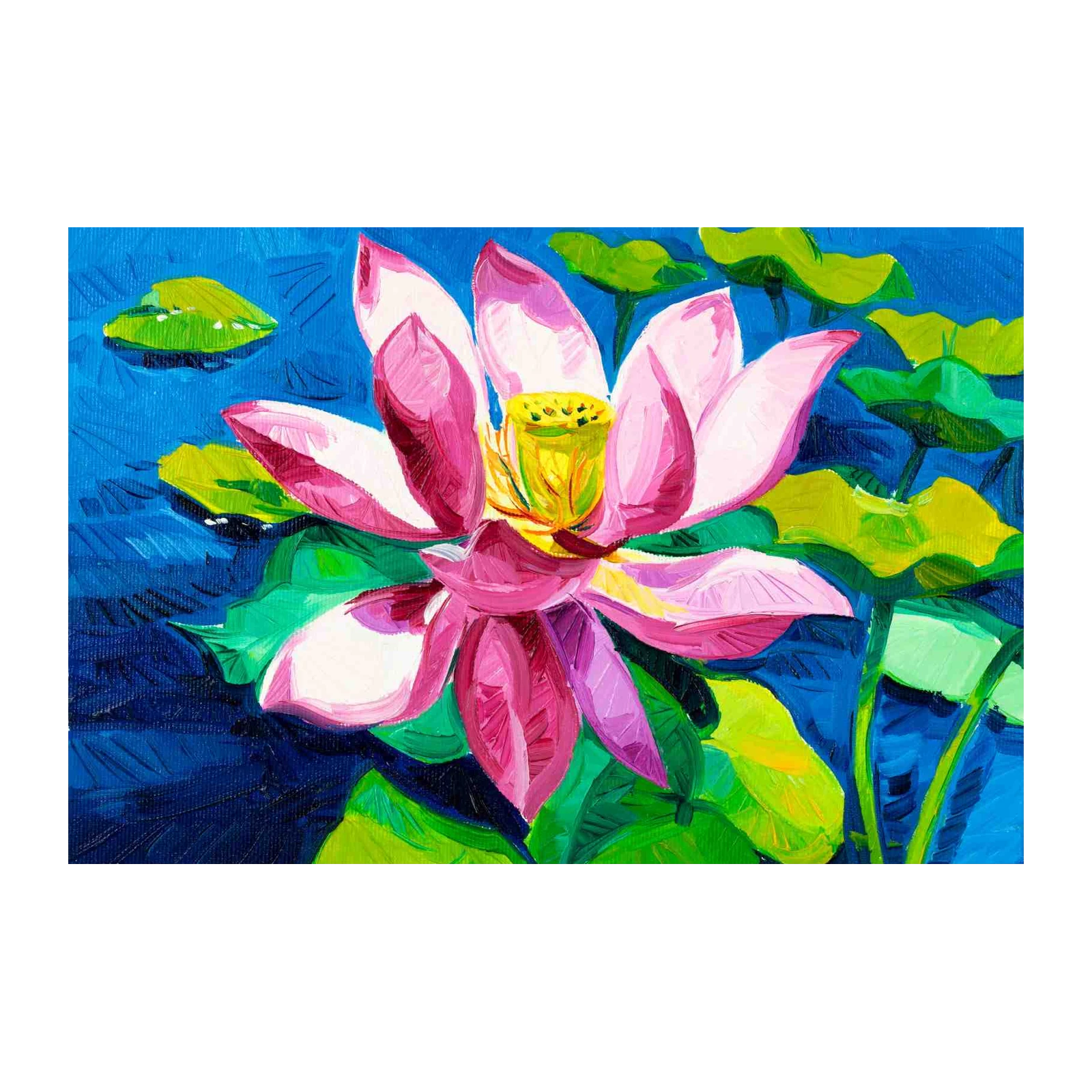 Vibrant Pink Lotus Pond Wall Art