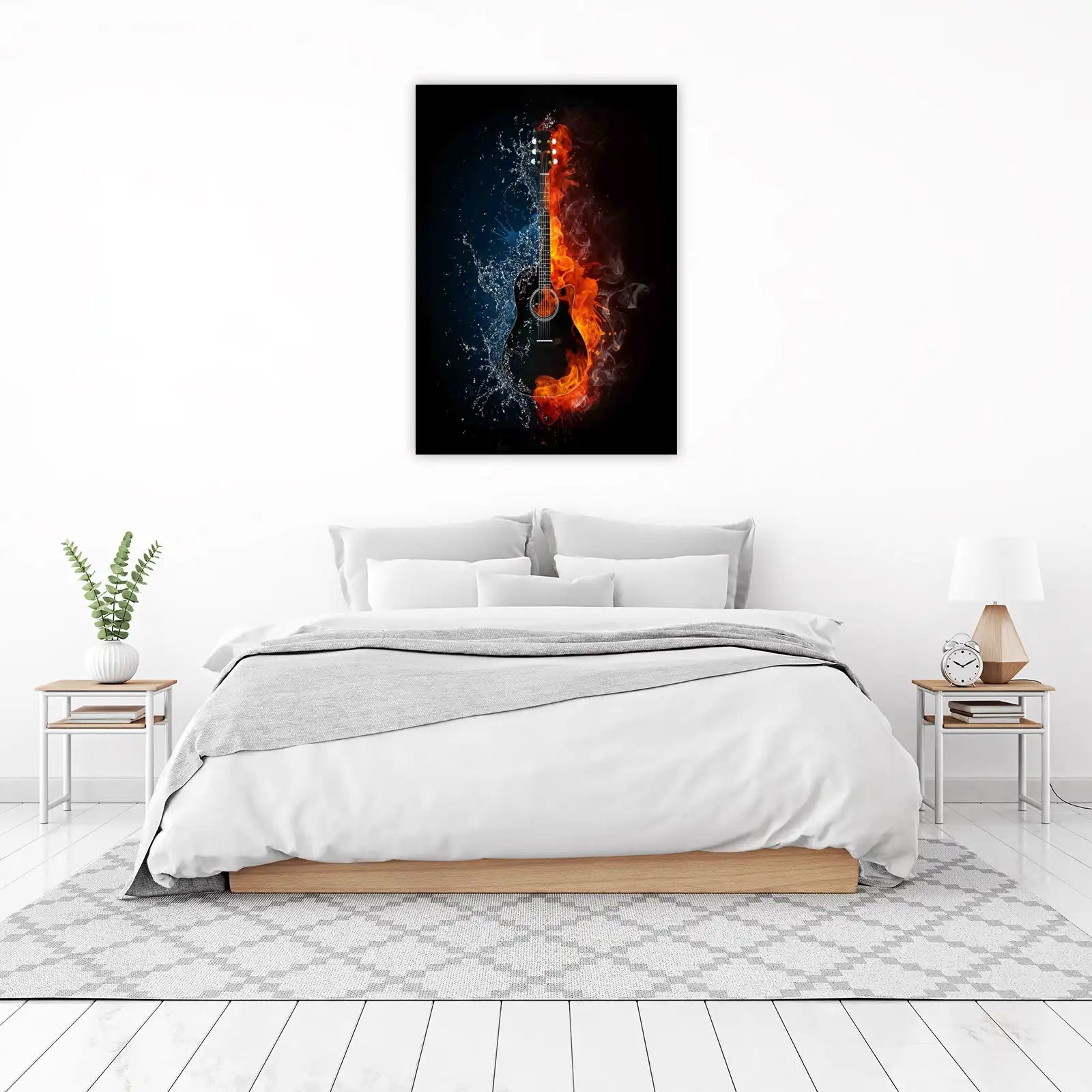 Fiery & Icy Guitar Art Wall Art